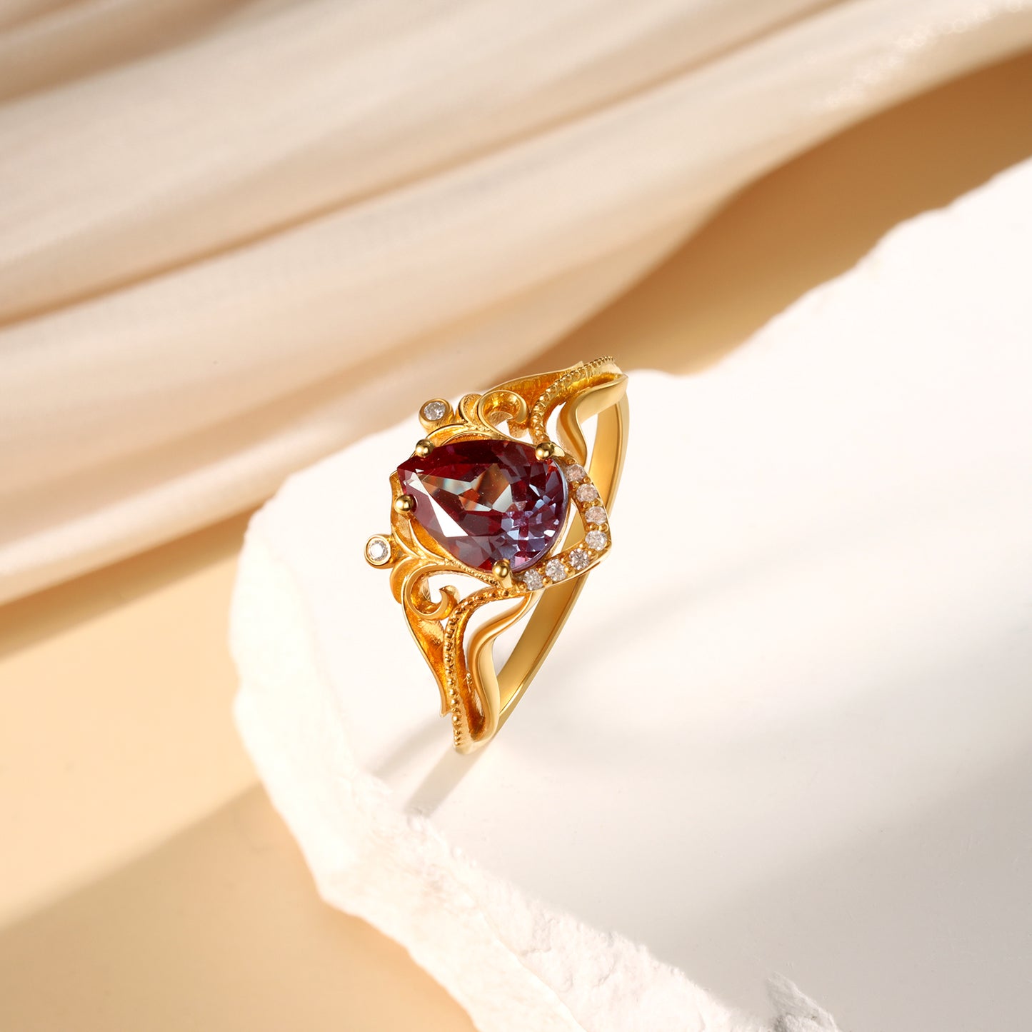 K Gold Natural Alexandrite Ring