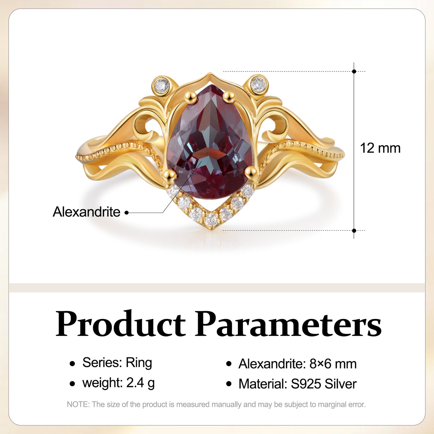 K Gold Natural Alexandrite Ring