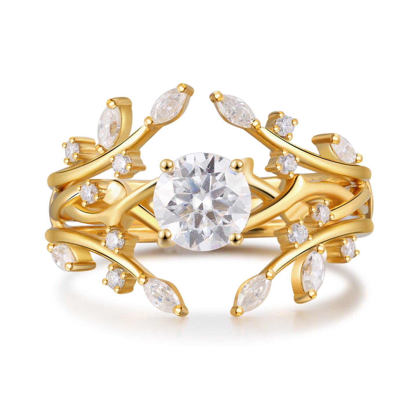 K Gold Natural Moissanite Ring