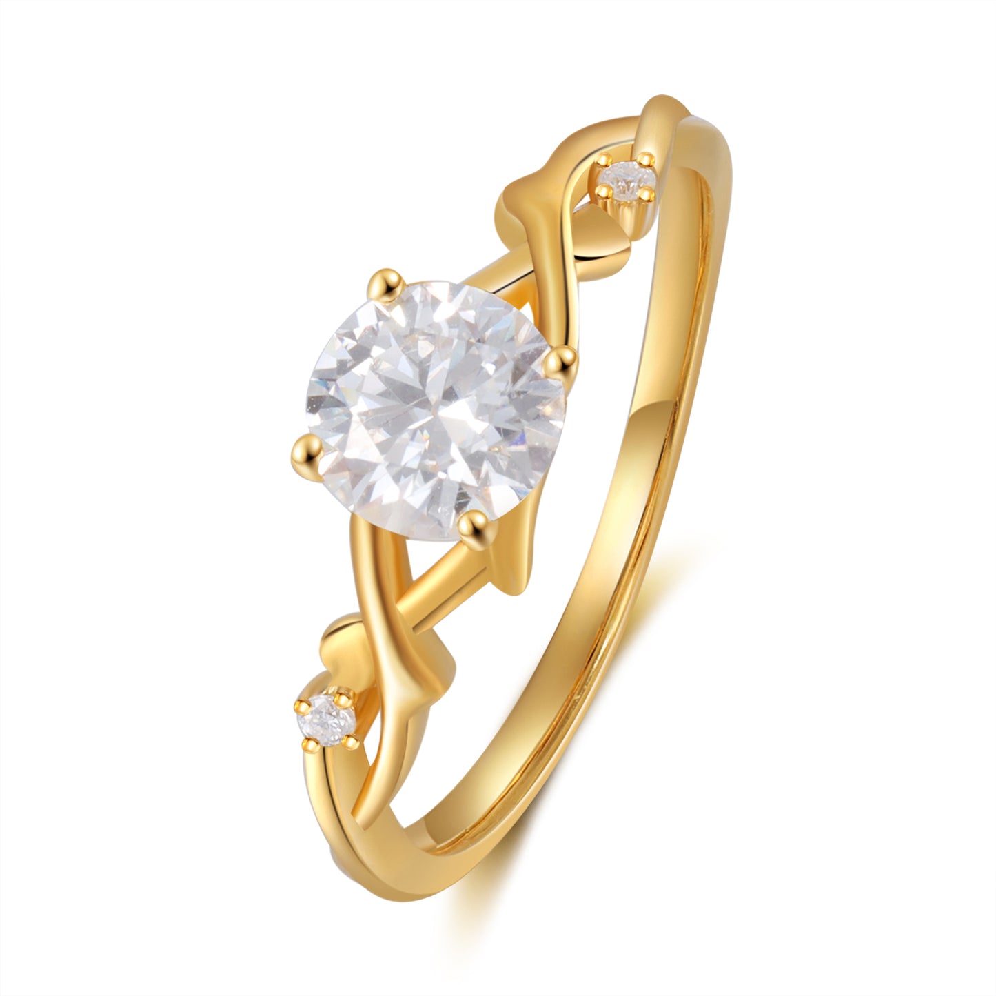 K Gold Natural Moissanite Ring