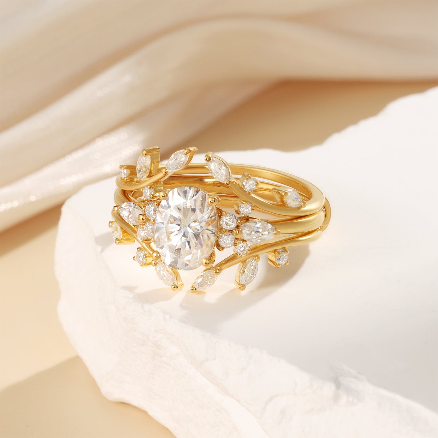 K Gold Natural Moissanite Ring