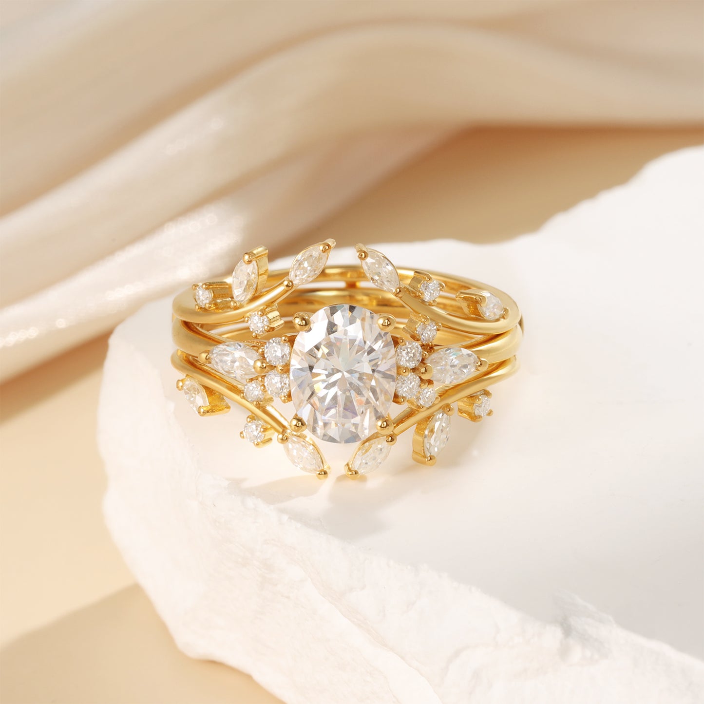 K Gold Natural Moissanite Ring