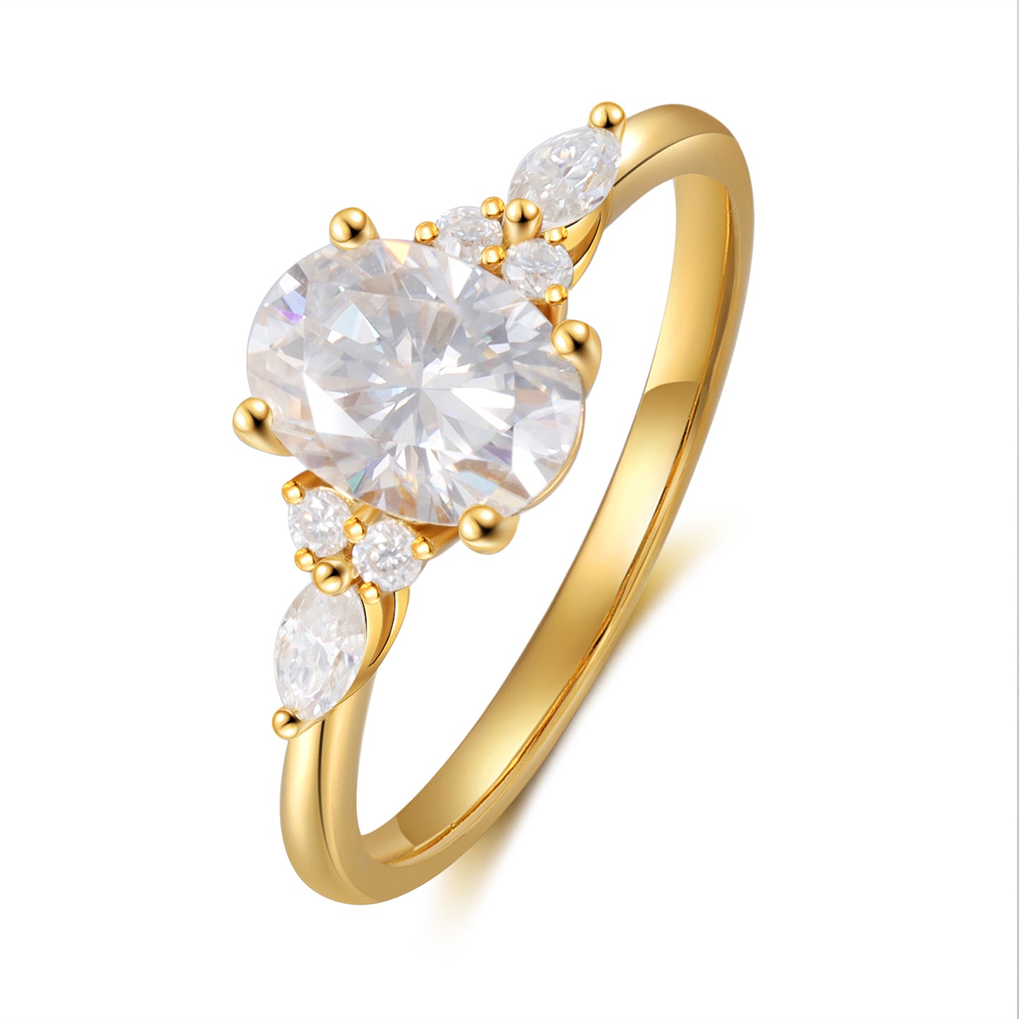 K Gold Natural Moissanite Ring