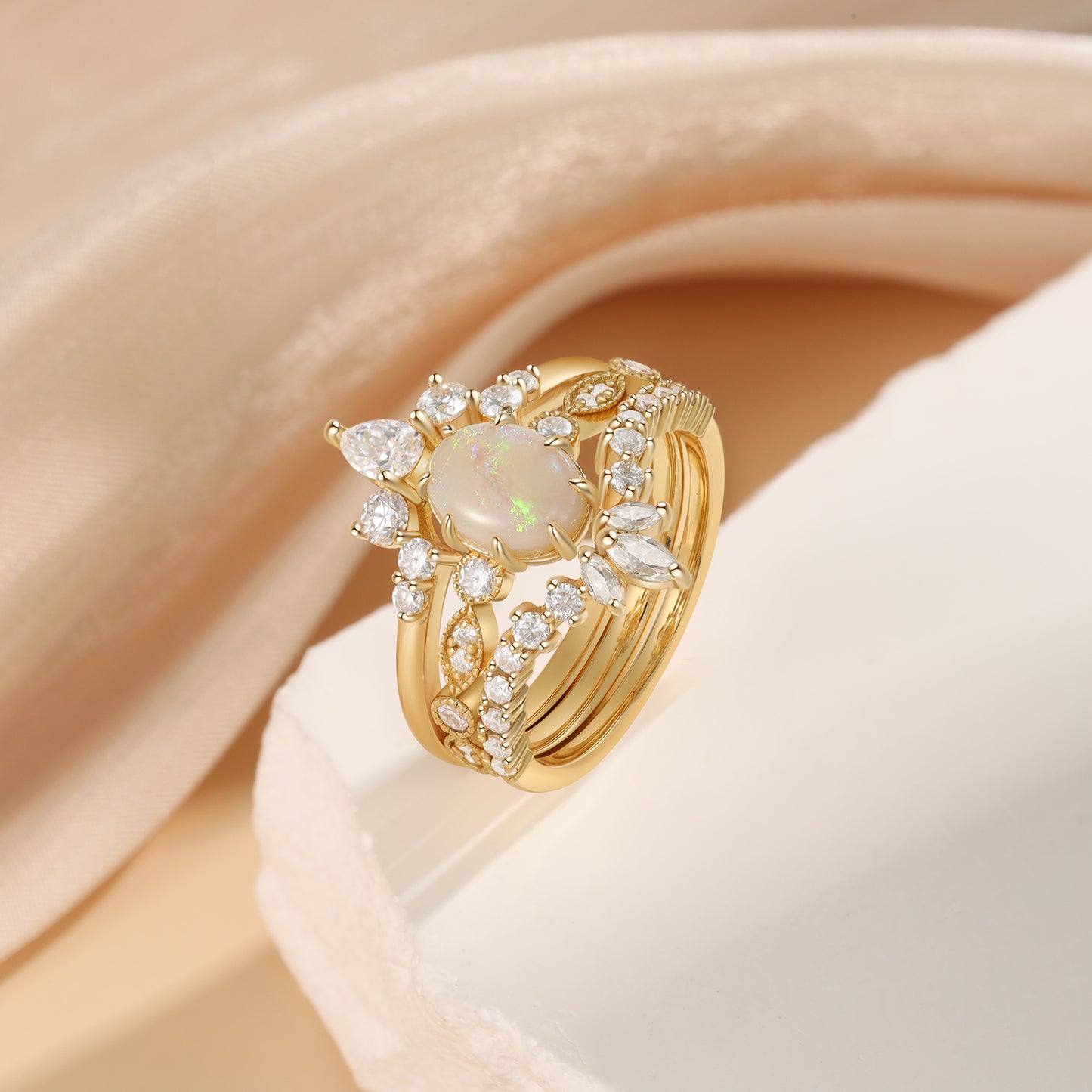 K Gold Natural Opal Ring