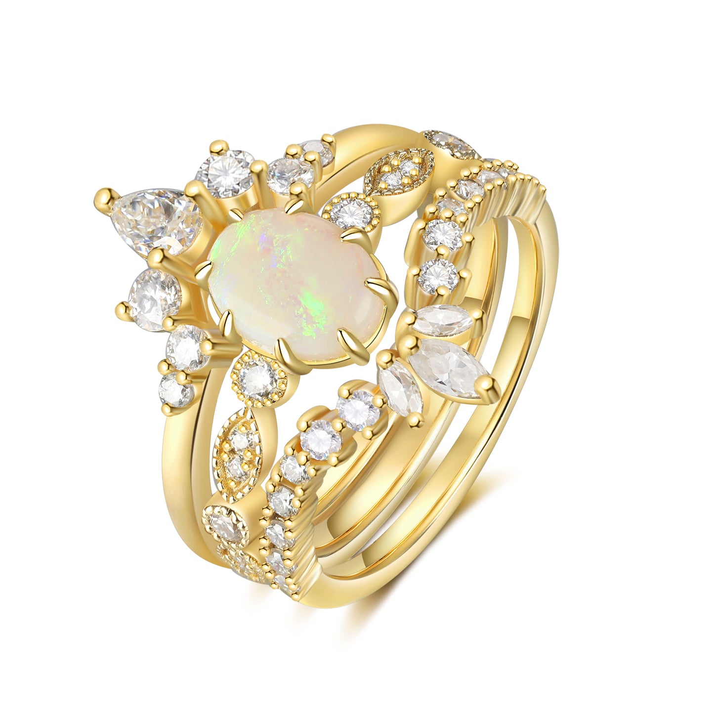 K Gold Natural Opal Ring