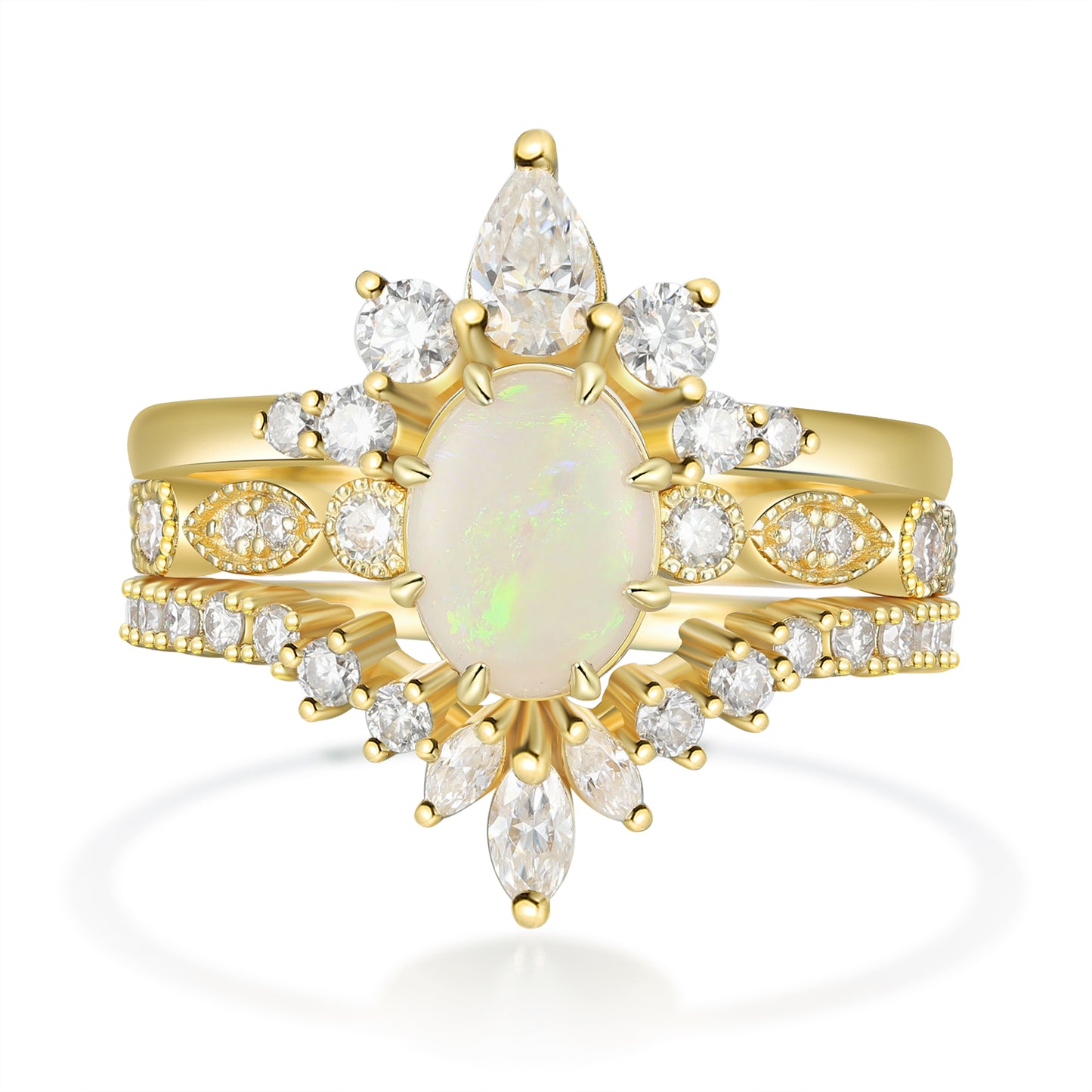 K Gold Natural Opal Ring