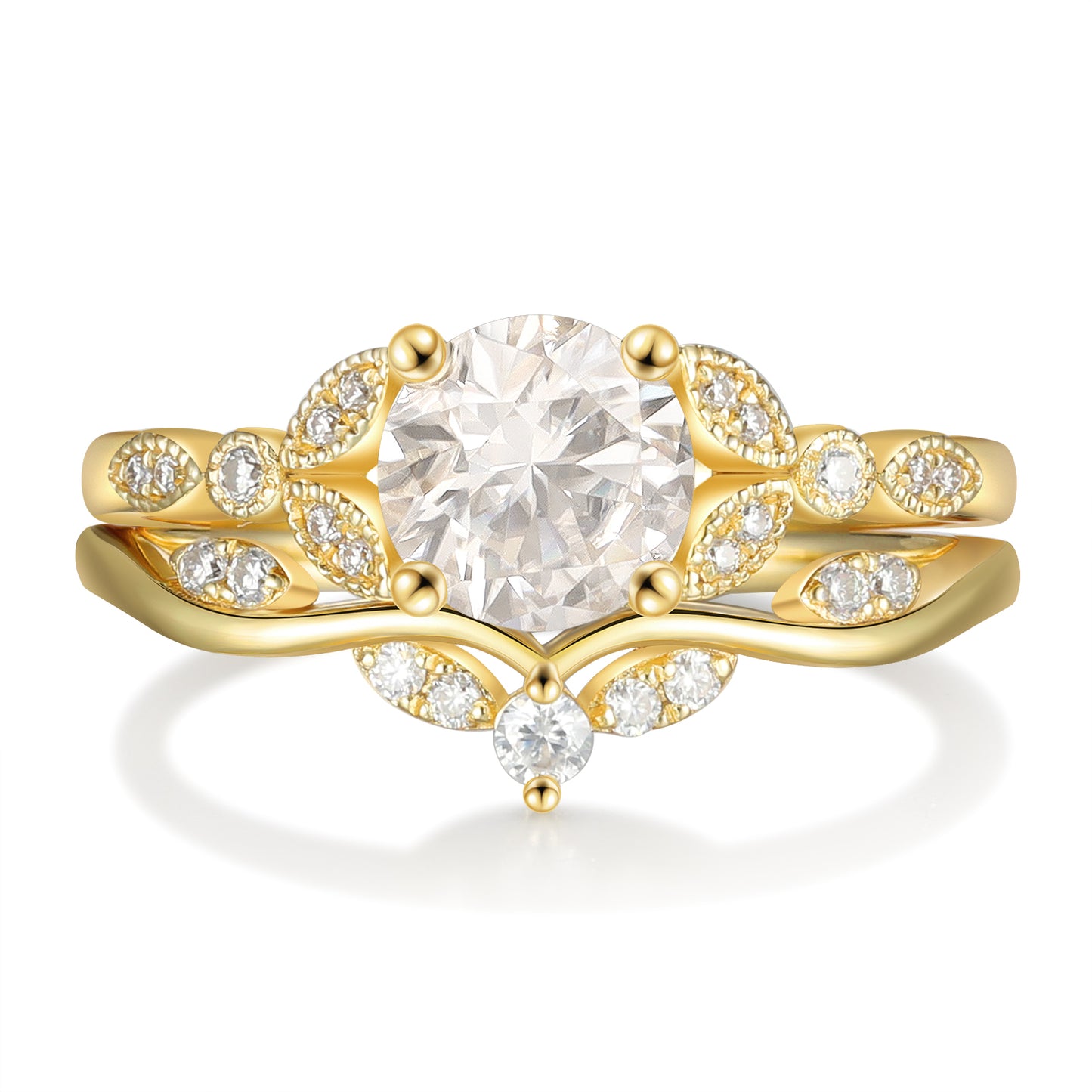 K Gold Natural Moissanite Ring