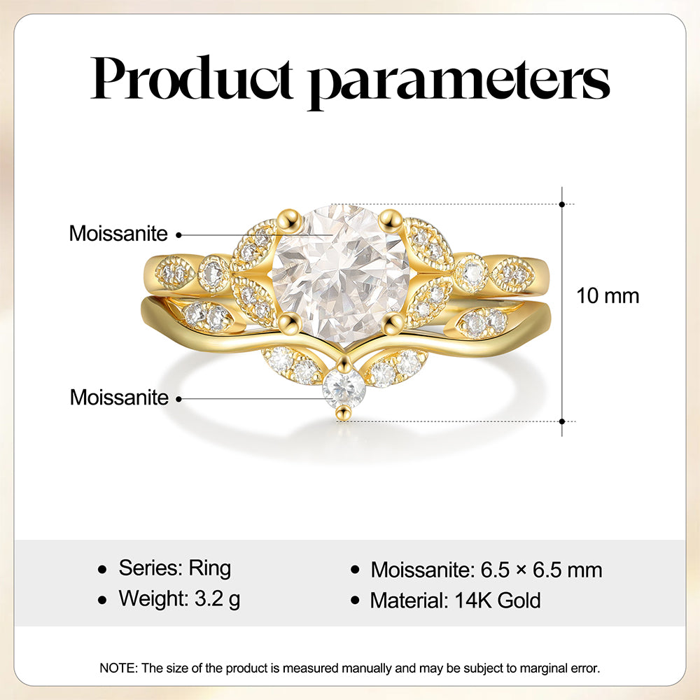 K Gold Natural Moissanite Ring