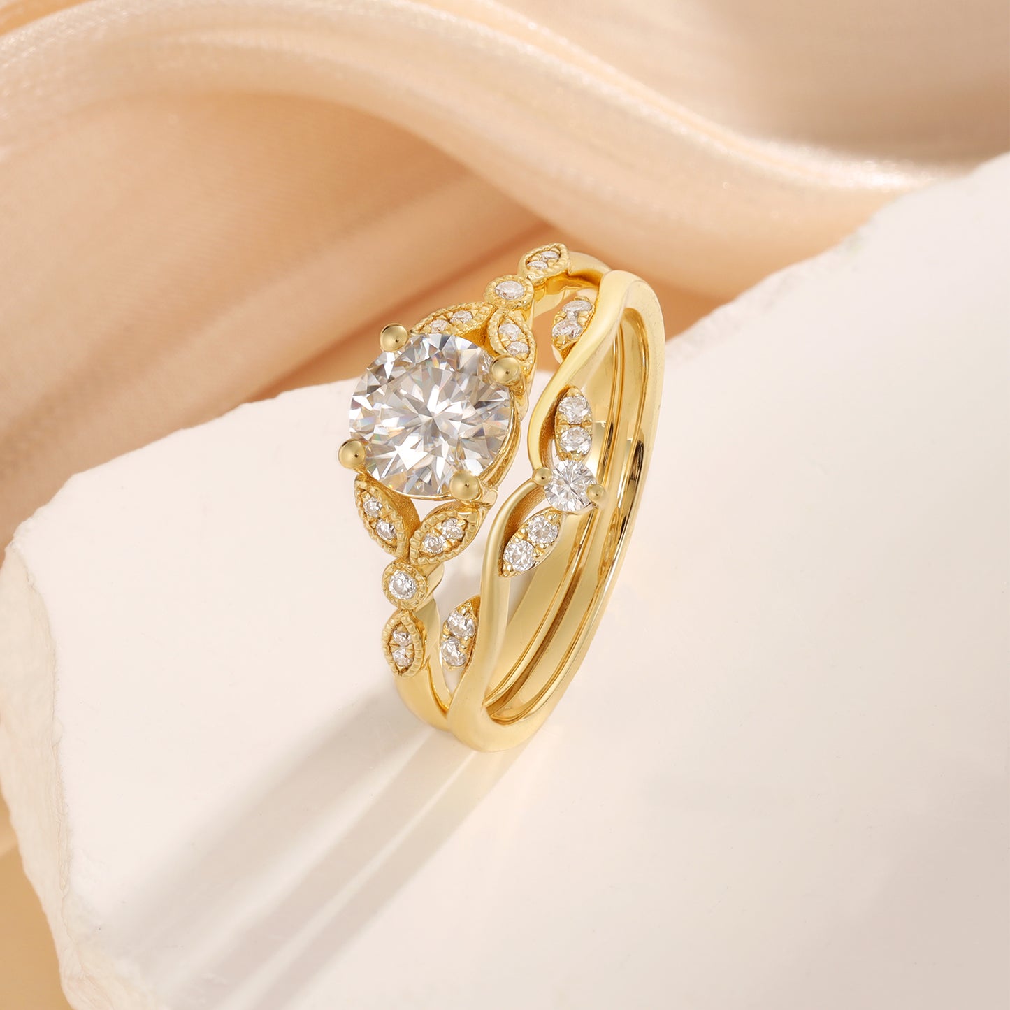 K Gold Natural Moissanite Ring