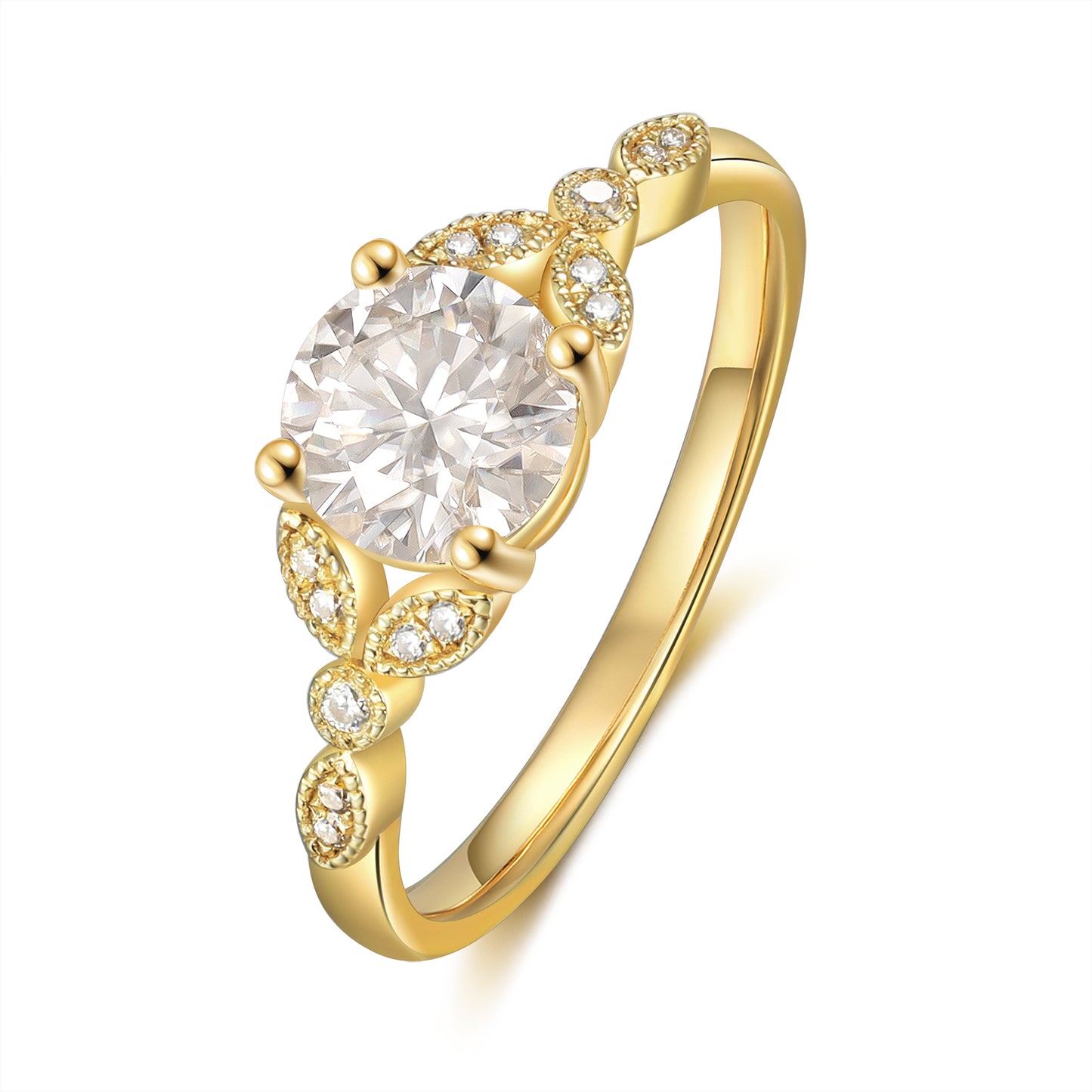 K Gold Natural Moissanite Ring