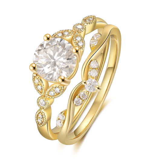 K Gold Natural Moissanite Ring