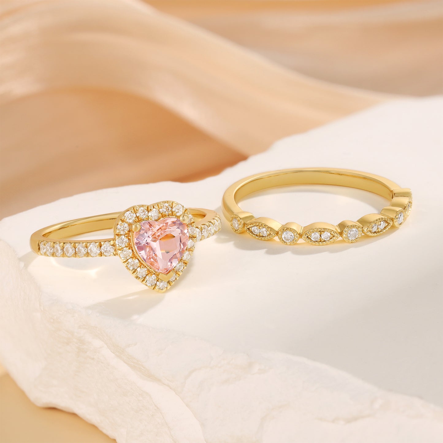 K Gold Natural Morganite Ring