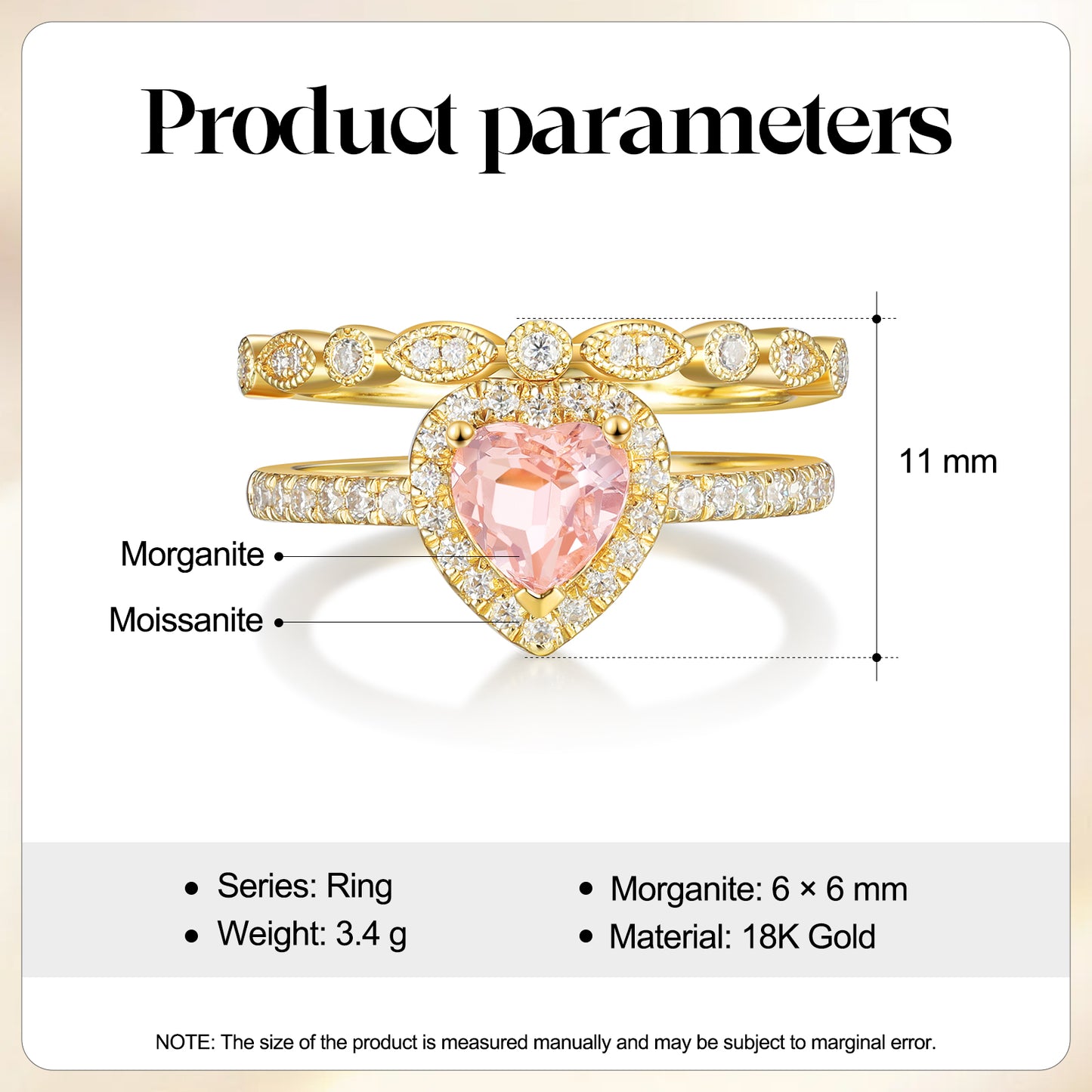 K Gold Natural Morganite Ring