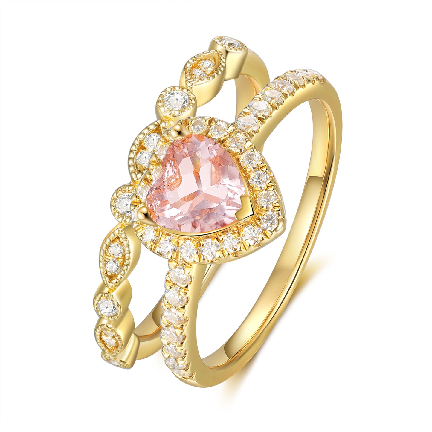 K Gold Natural Morganite Ring