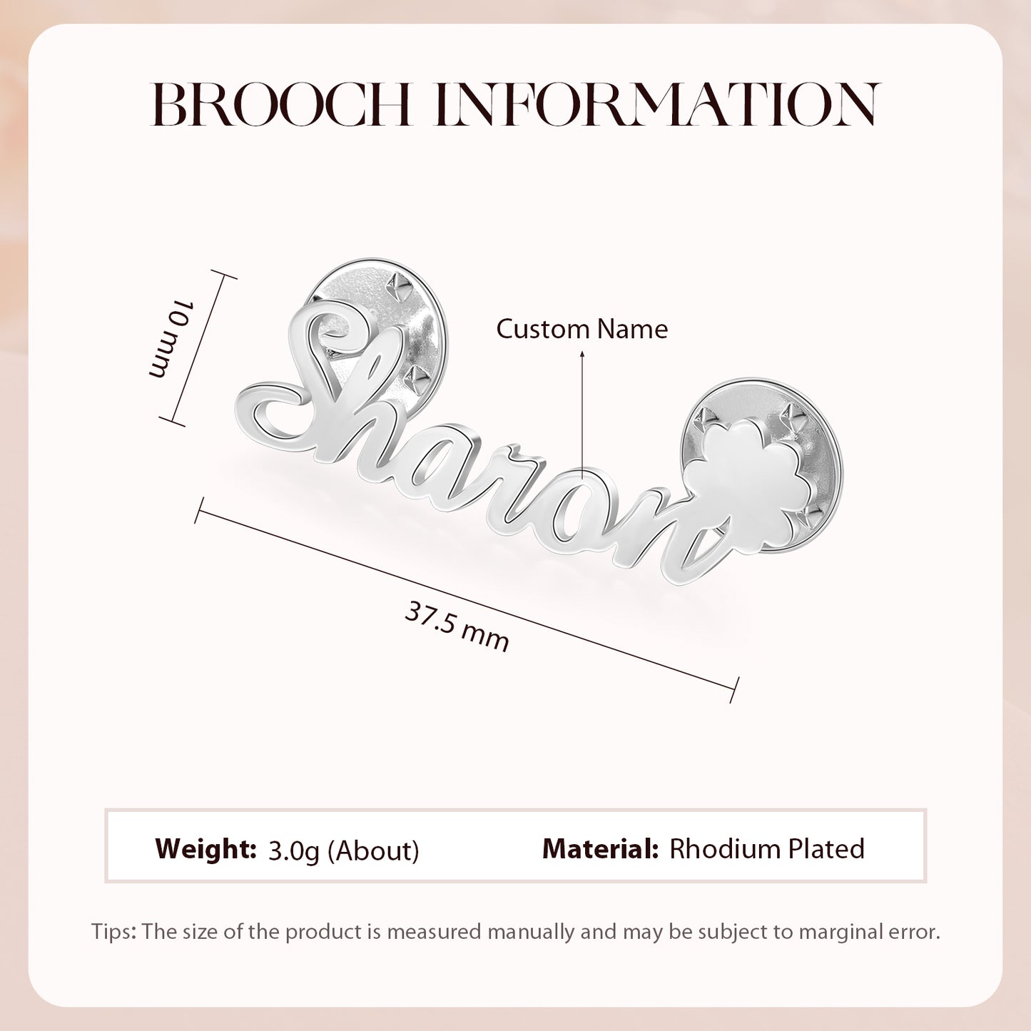 Custom Name Brooch