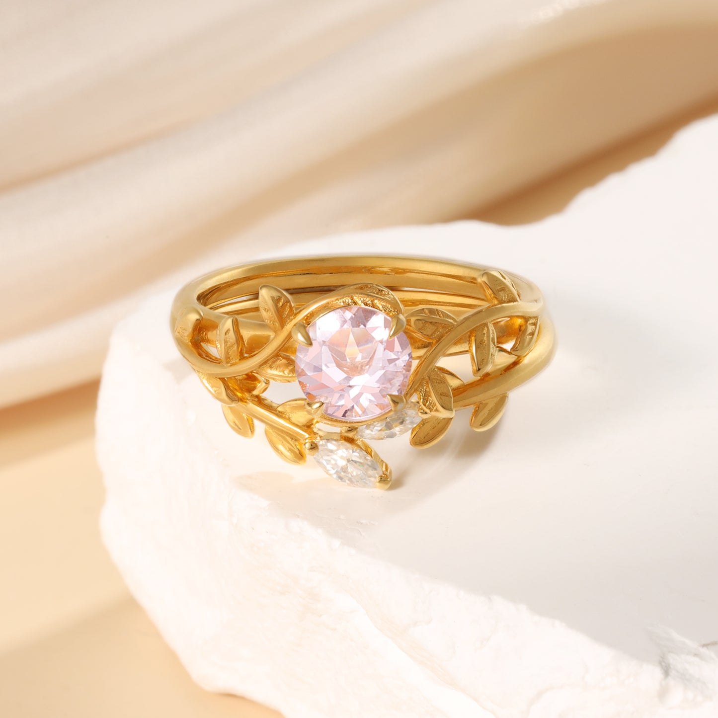 K Gold Natural Morganite Ring