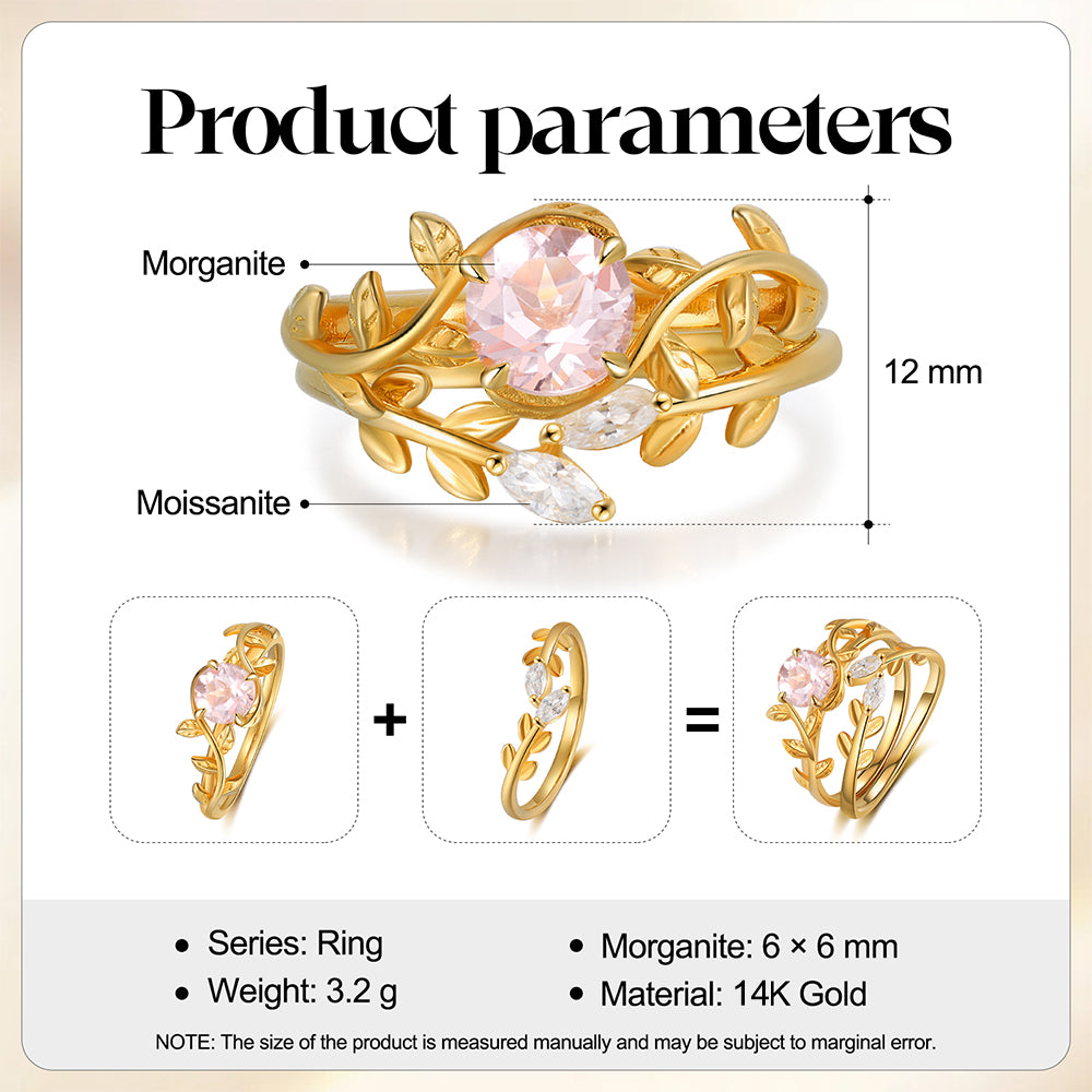 K Gold Natural Morganite Ring