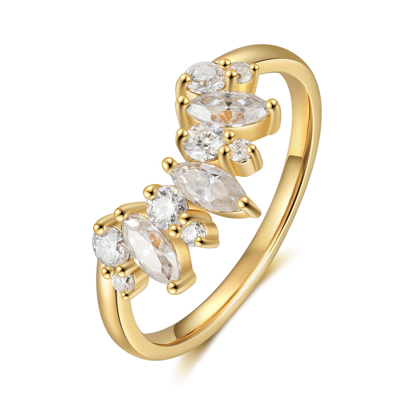 K Gold Natural Moissanite Ring