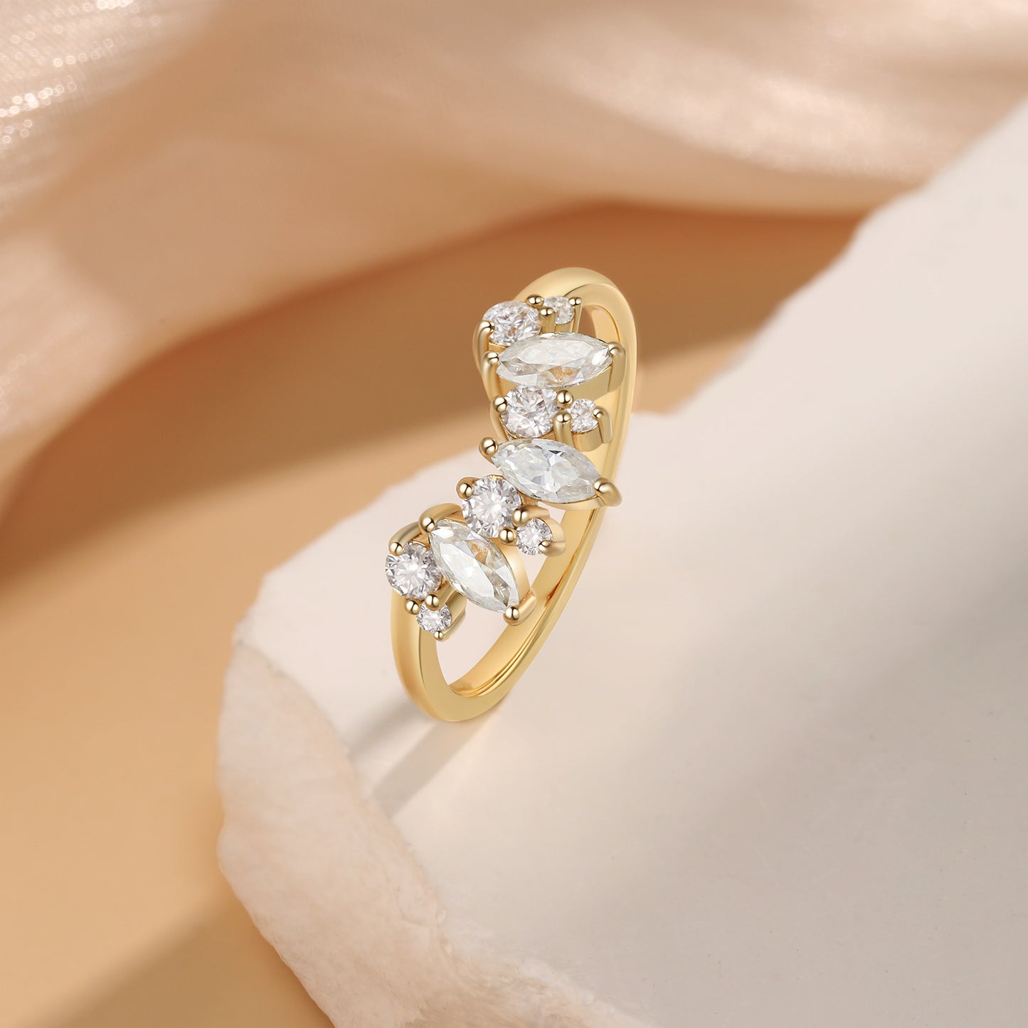 K Gold Natural Moissanite Ring