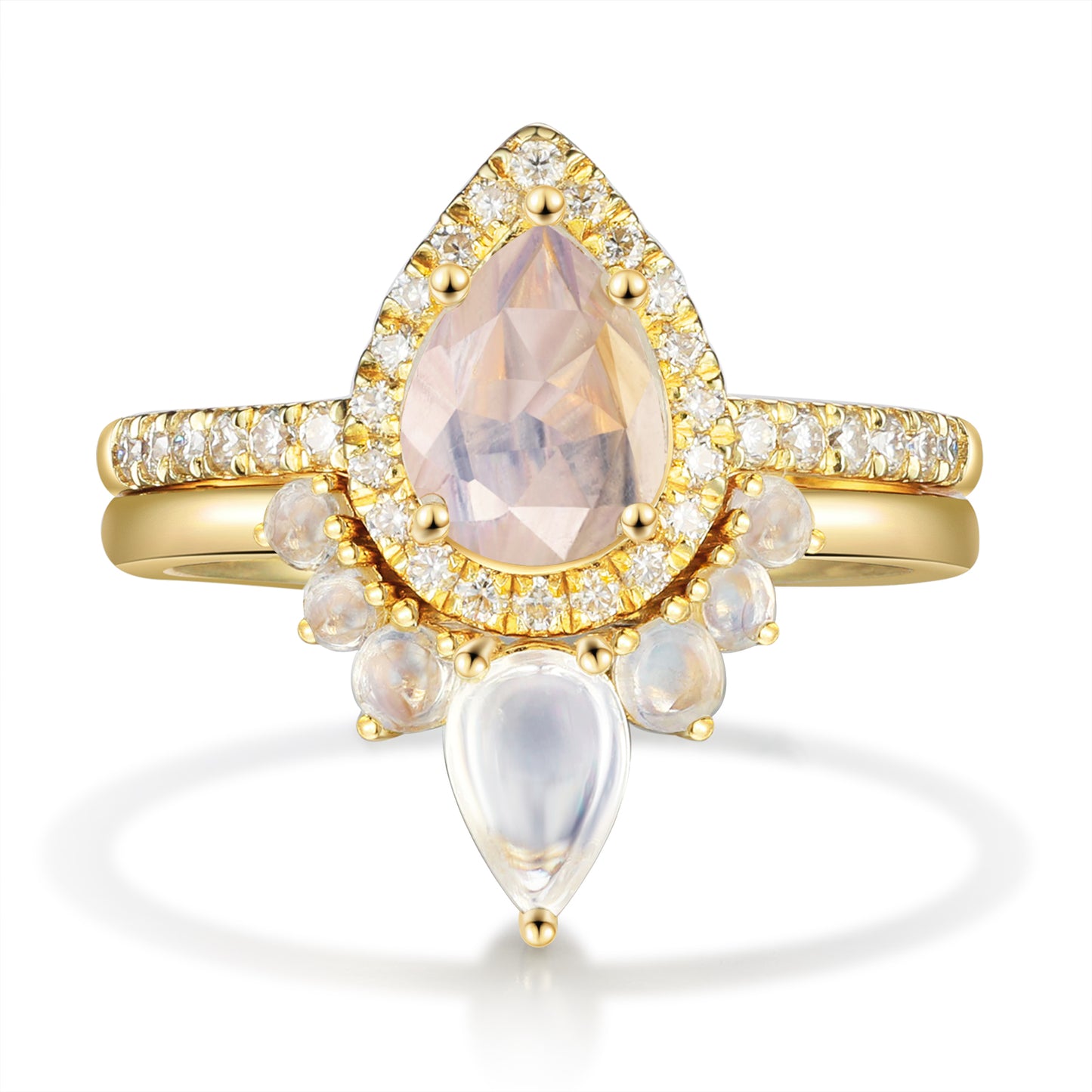 K Gold Natural Moonstone Ring