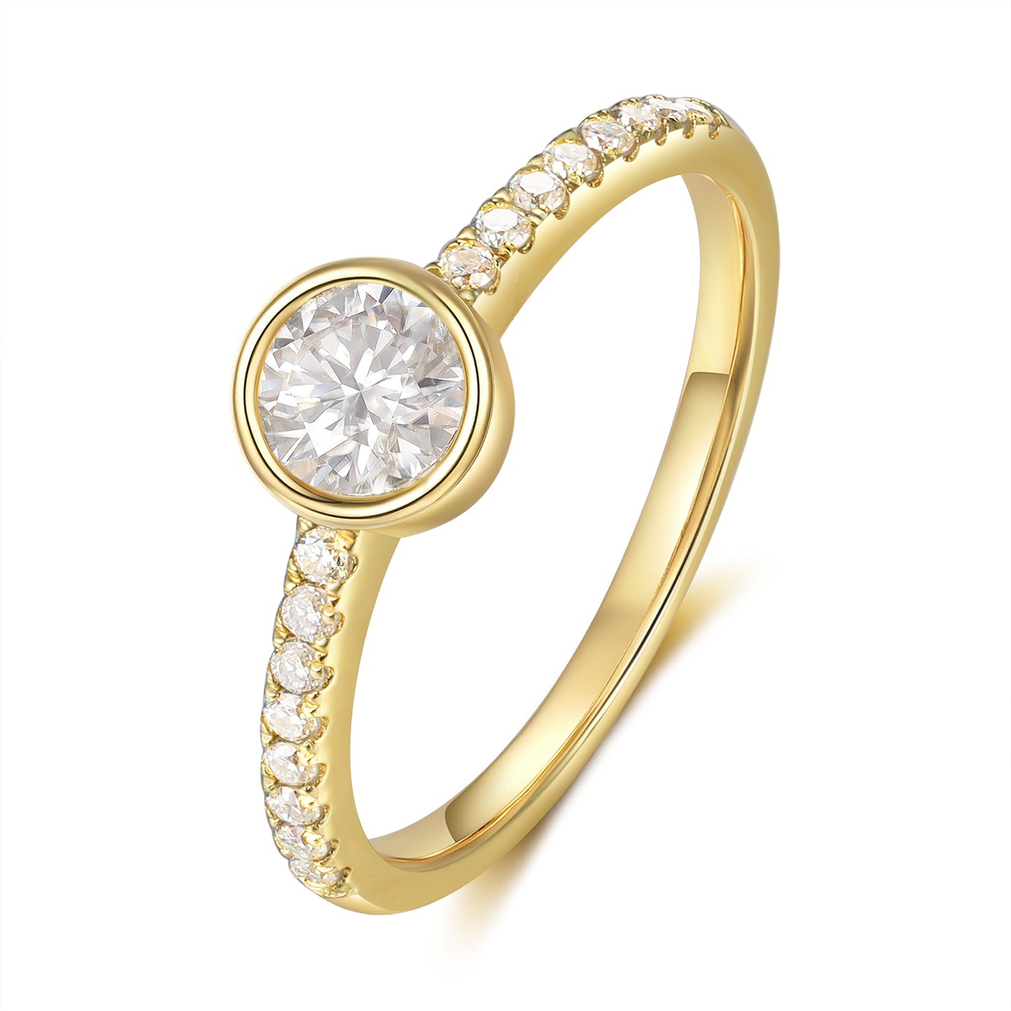 K Gold Natural Moissanite Ring