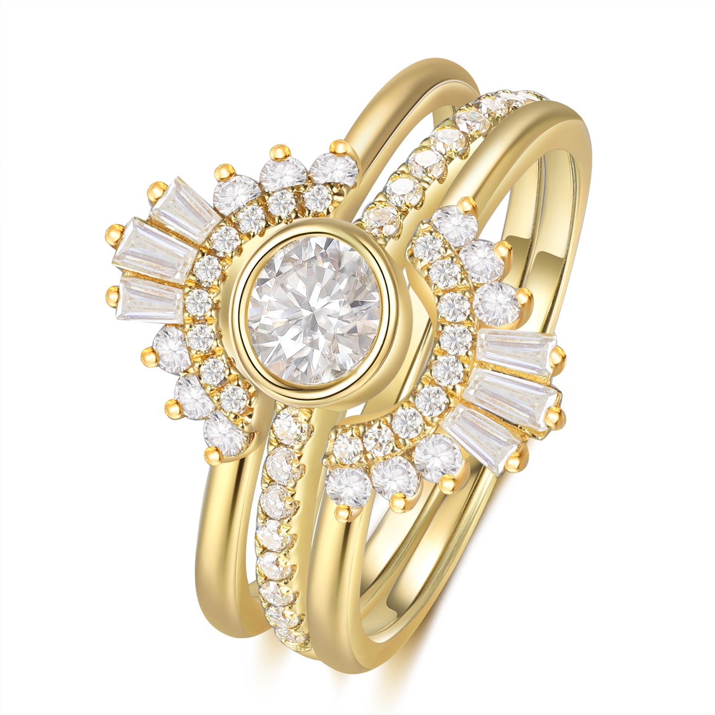 K Gold Natural Moissanite Ring