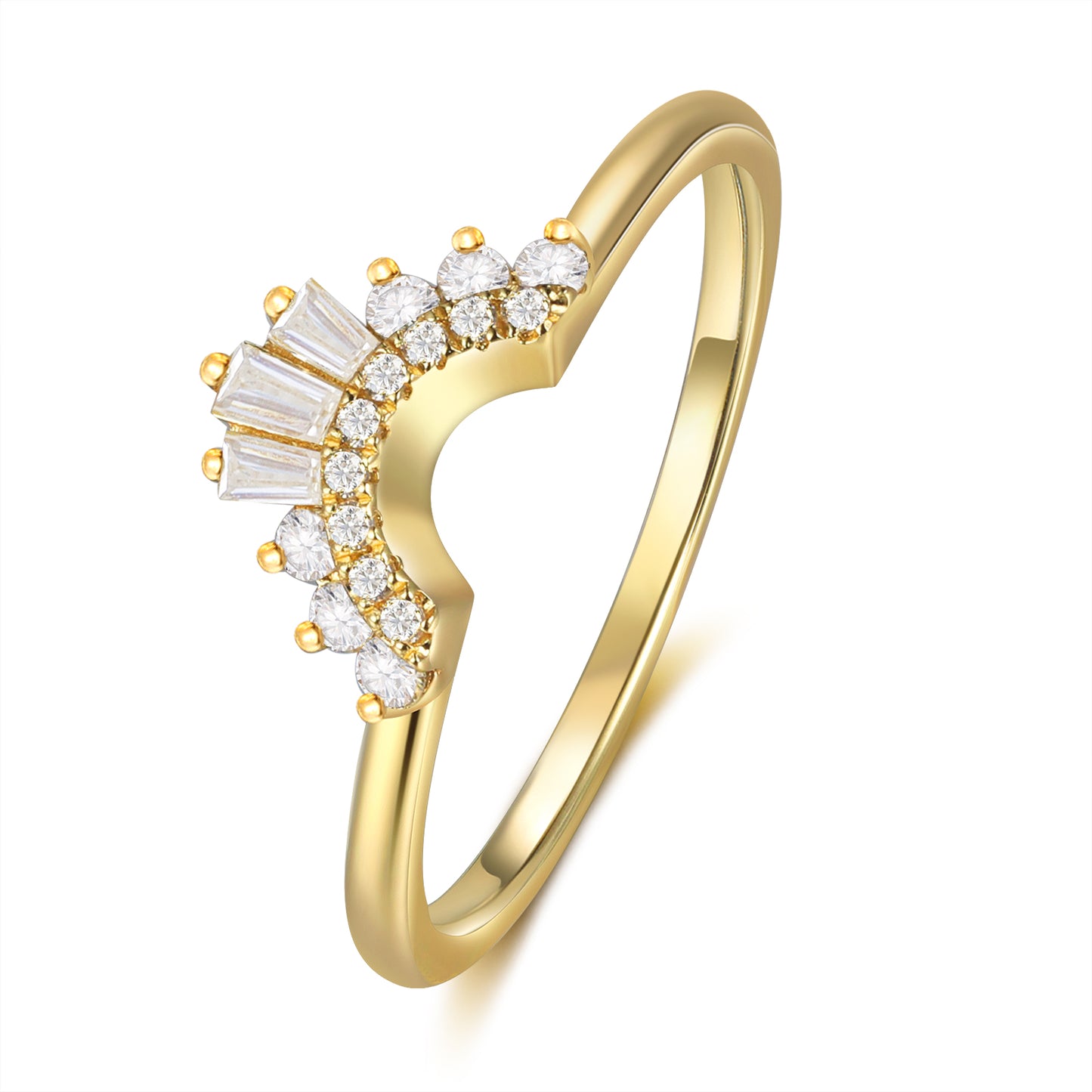 K Gold Natural Moissanite Ring