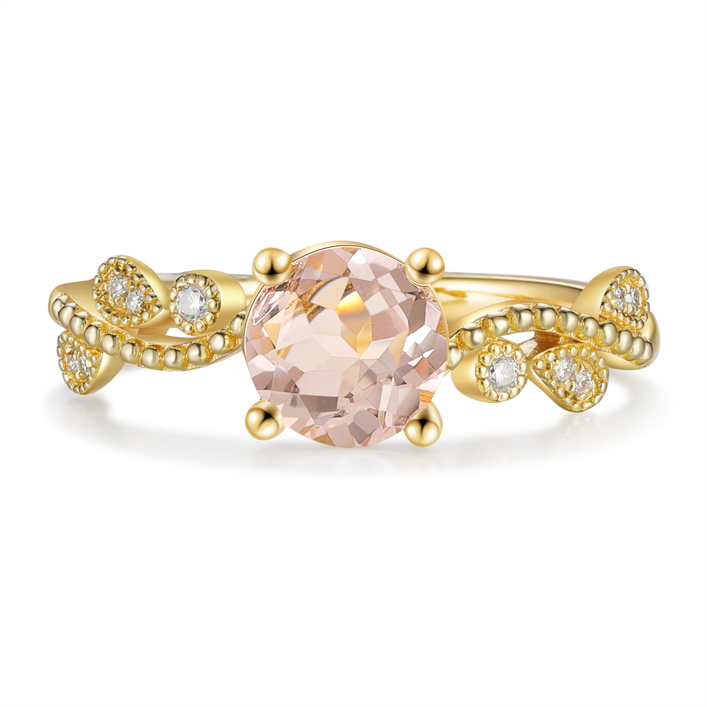 K Gold Natural Morganite Ring