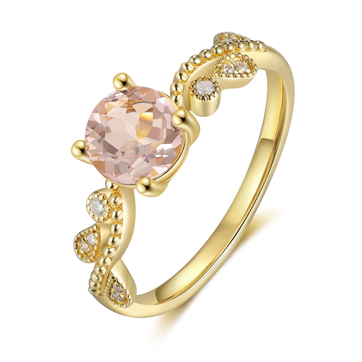 K Gold Natural Morganite Ring