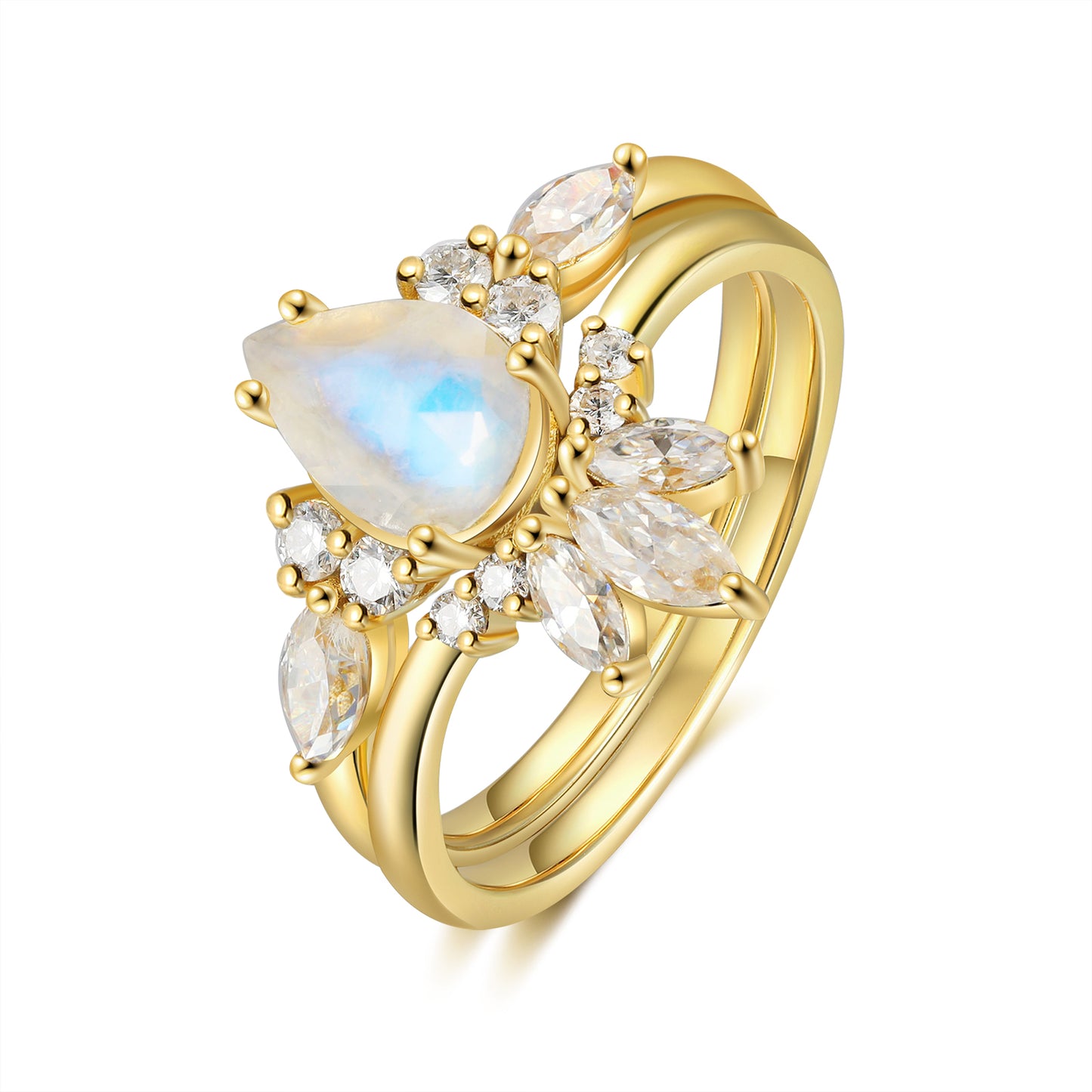 K Gold Natural Moonstone Ring