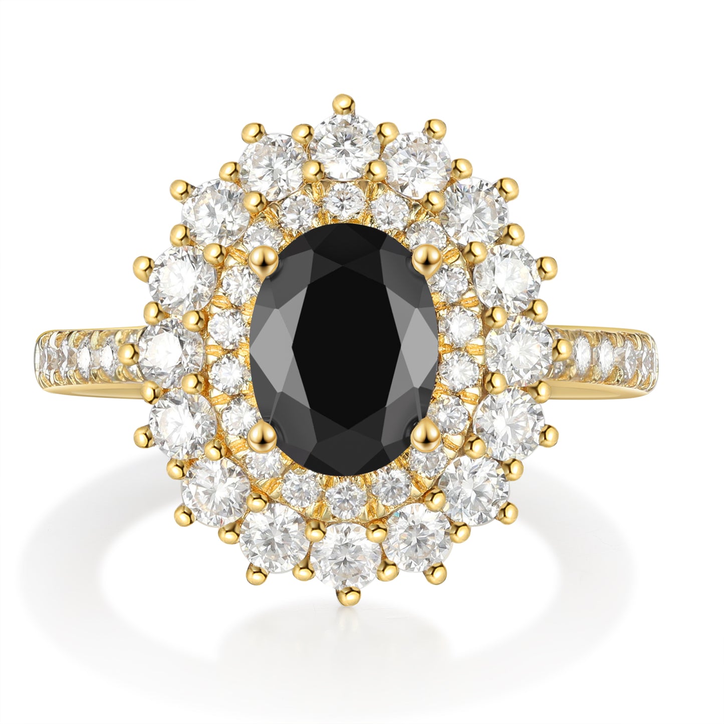 K Gold Natural Black Spinel Ring