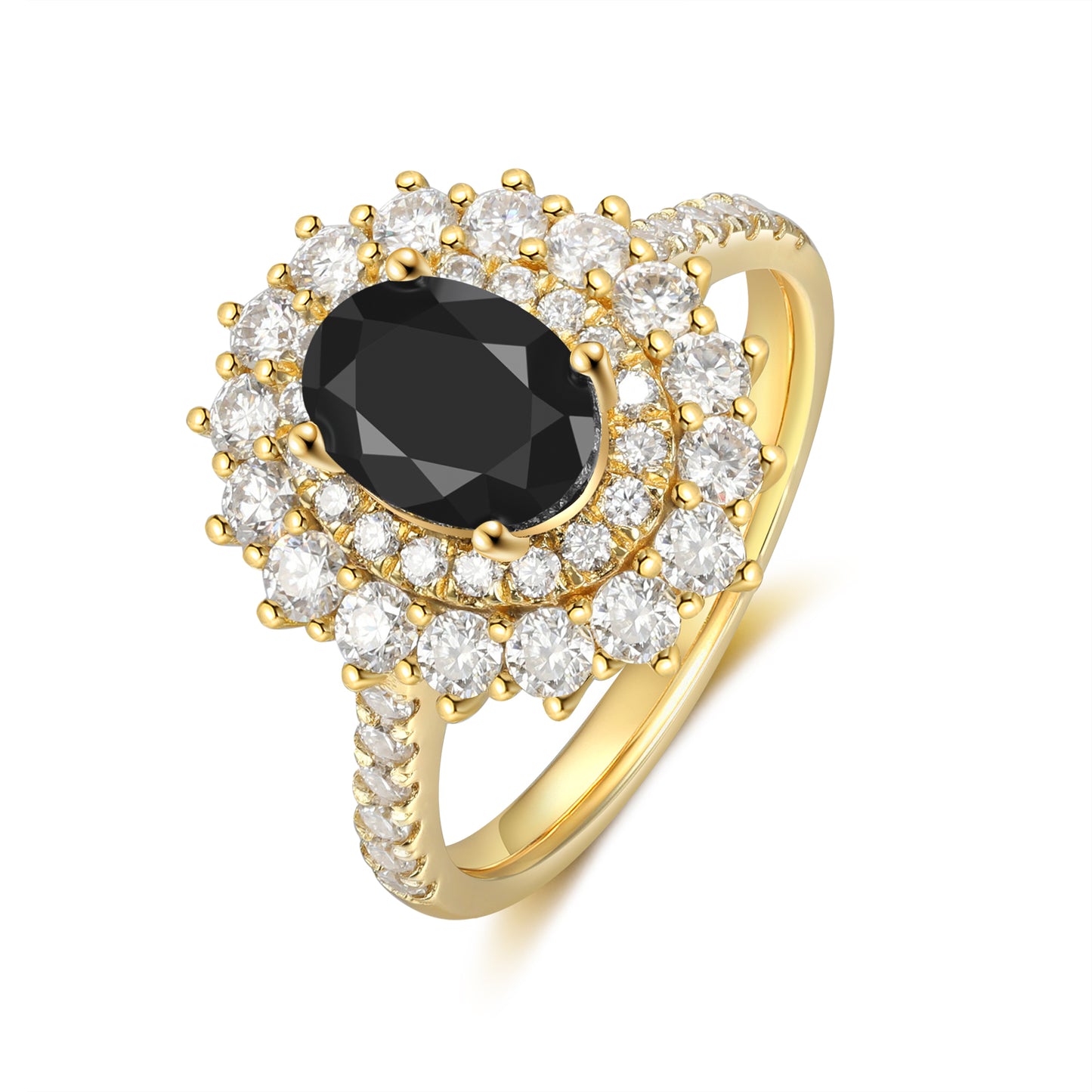 K Gold Natural Black Spinel Ring