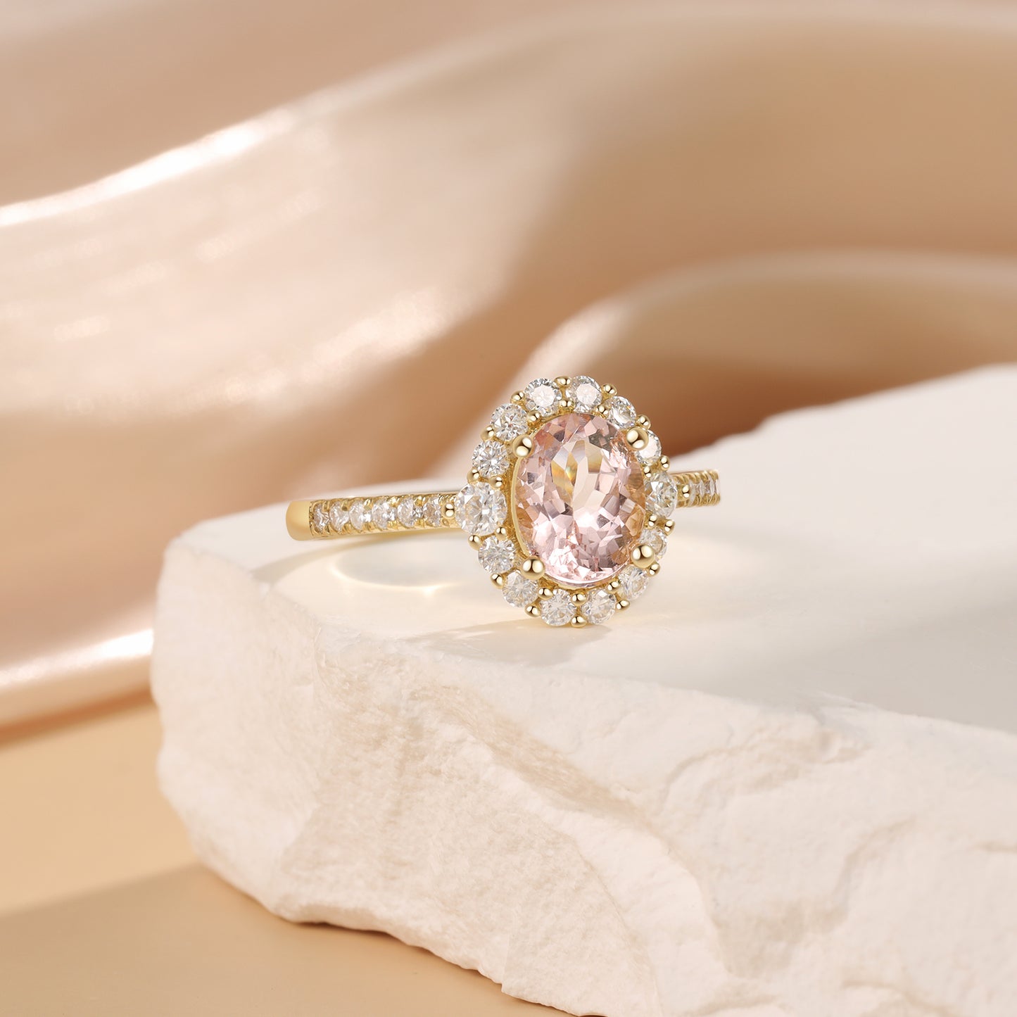 K Gold Natural Morganite Ring