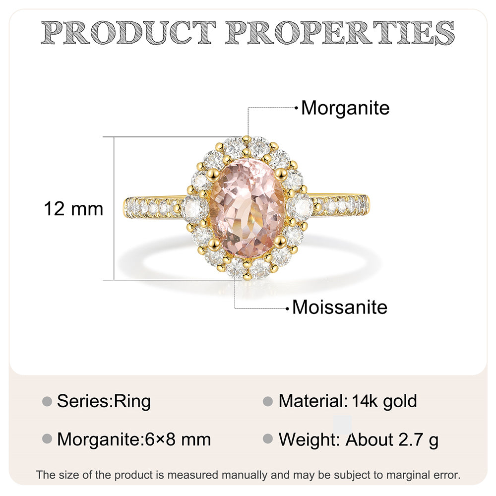 K Gold Natural Morganite Ring