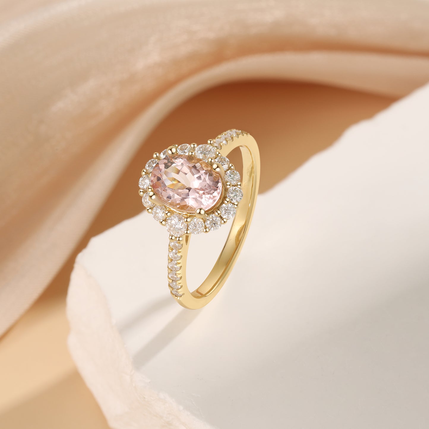 K Gold Natural Morganite Ring