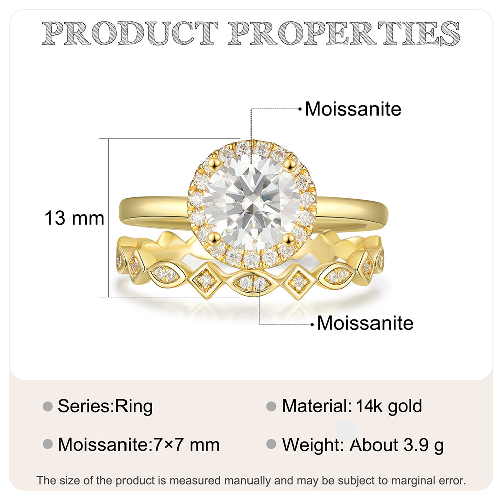 K Gold Natural Moissanite Ring