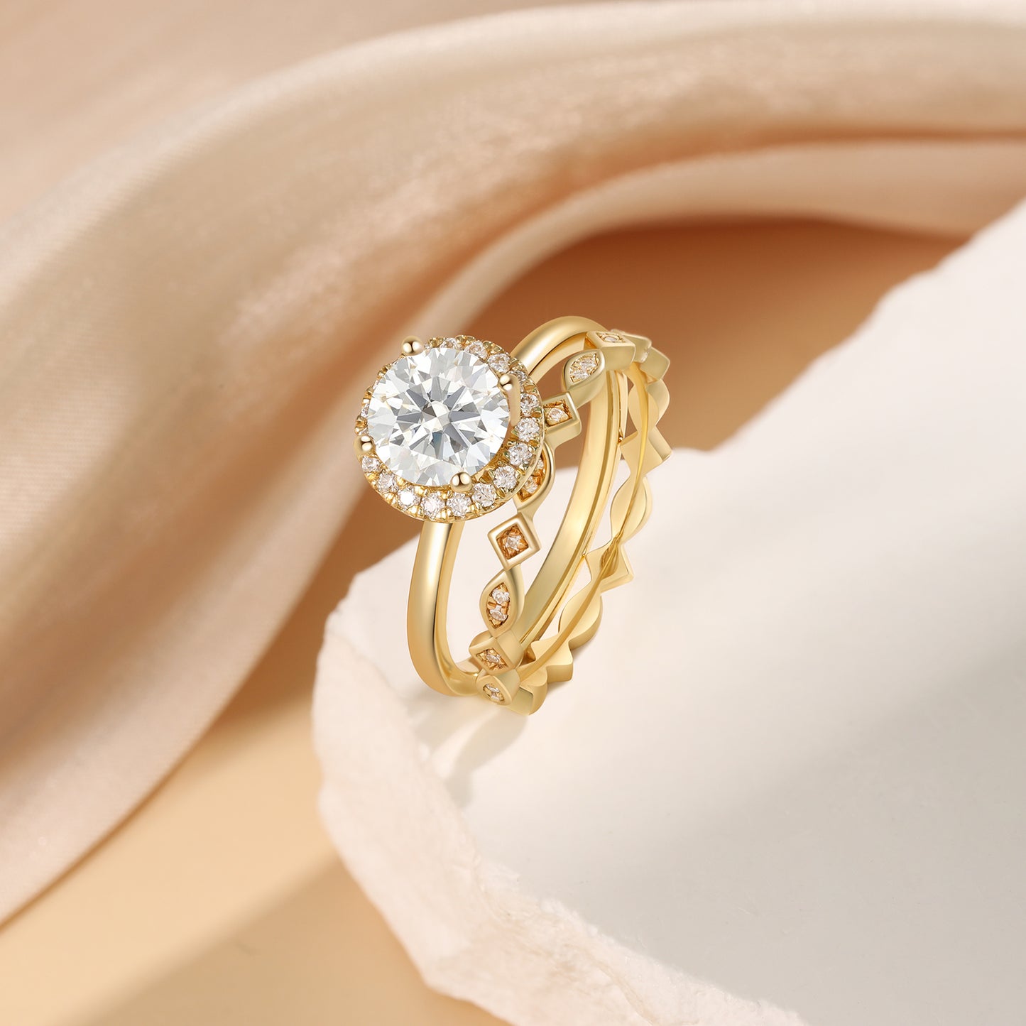 K Gold Natural Moissanite Ring