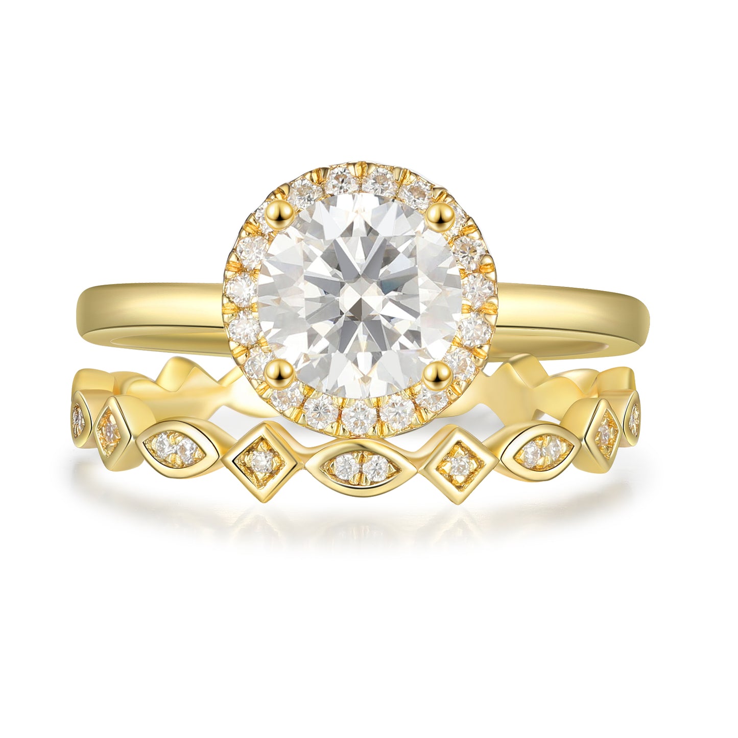 K Gold Natural Moissanite Ring