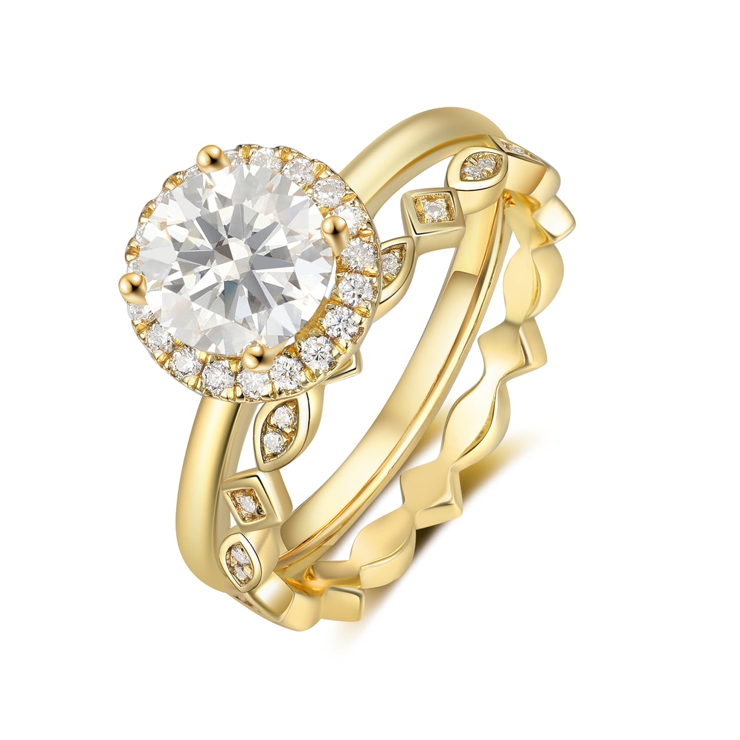 K Gold Natural Moissanite Ring