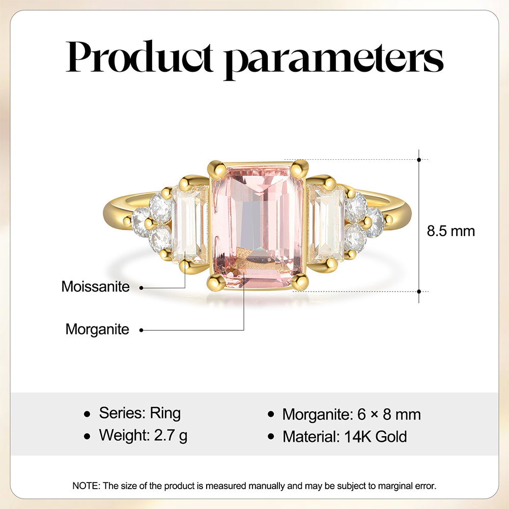 K Gold Natural Morganite Ring