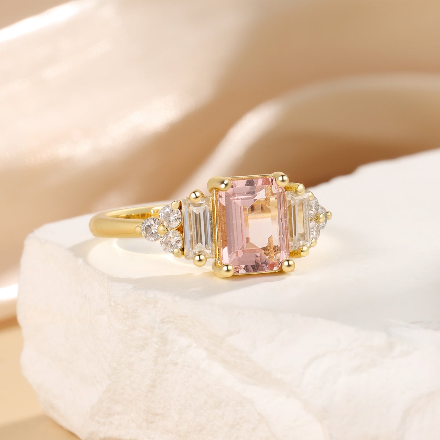 K Gold Natural Morganite Ring