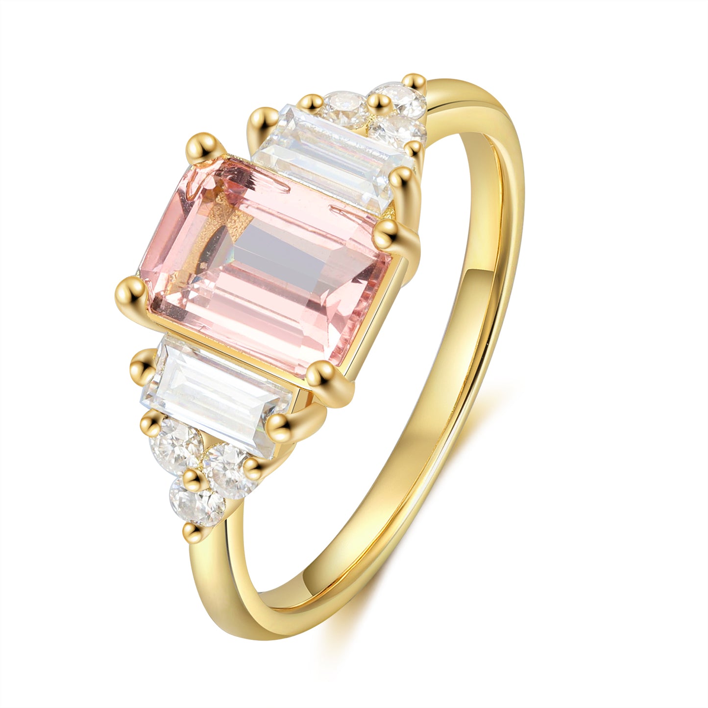 K Gold Natural Morganite Ring