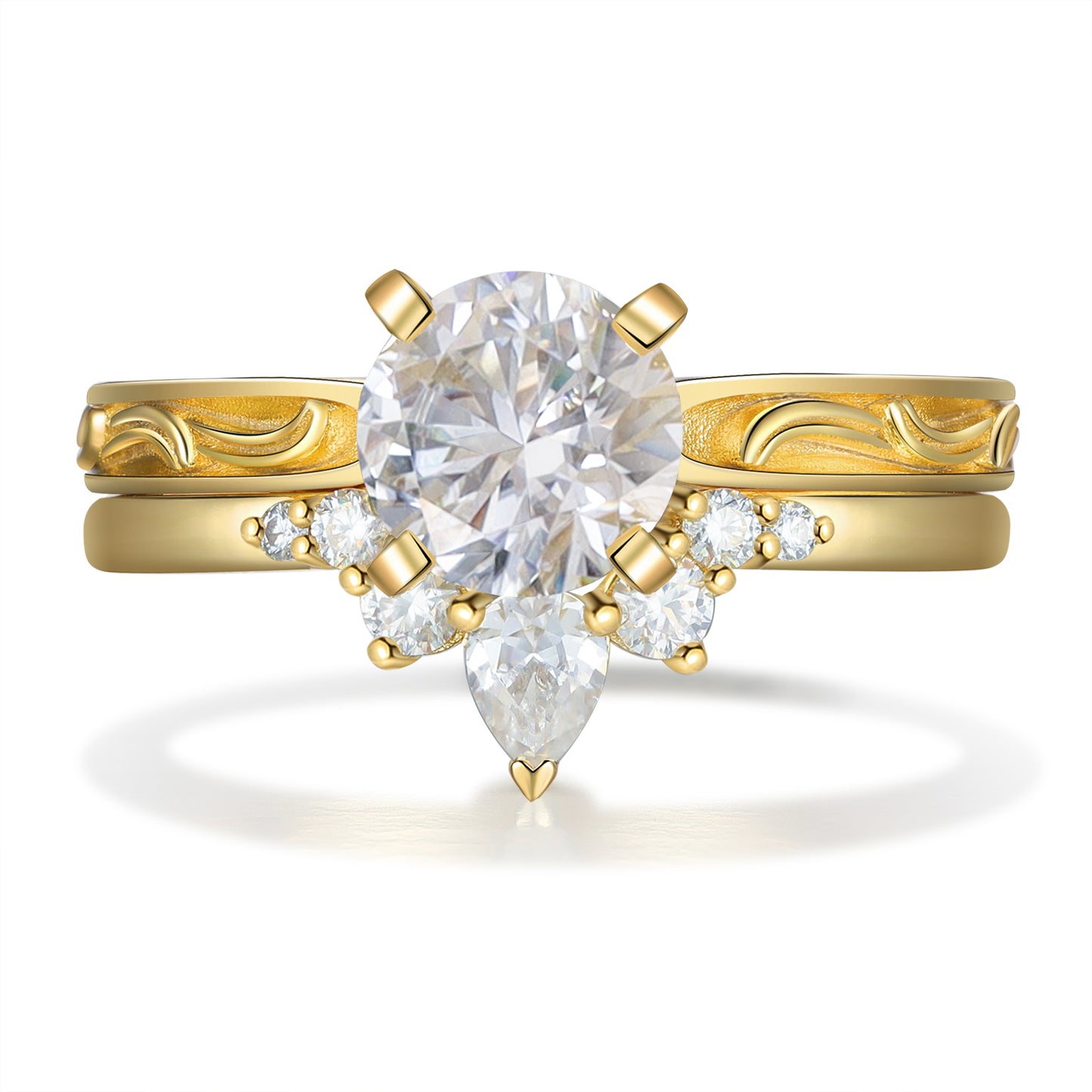 K Gold Natural Moissanite Ring