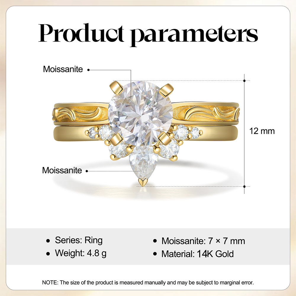 K Gold Natural Moissanite Ring