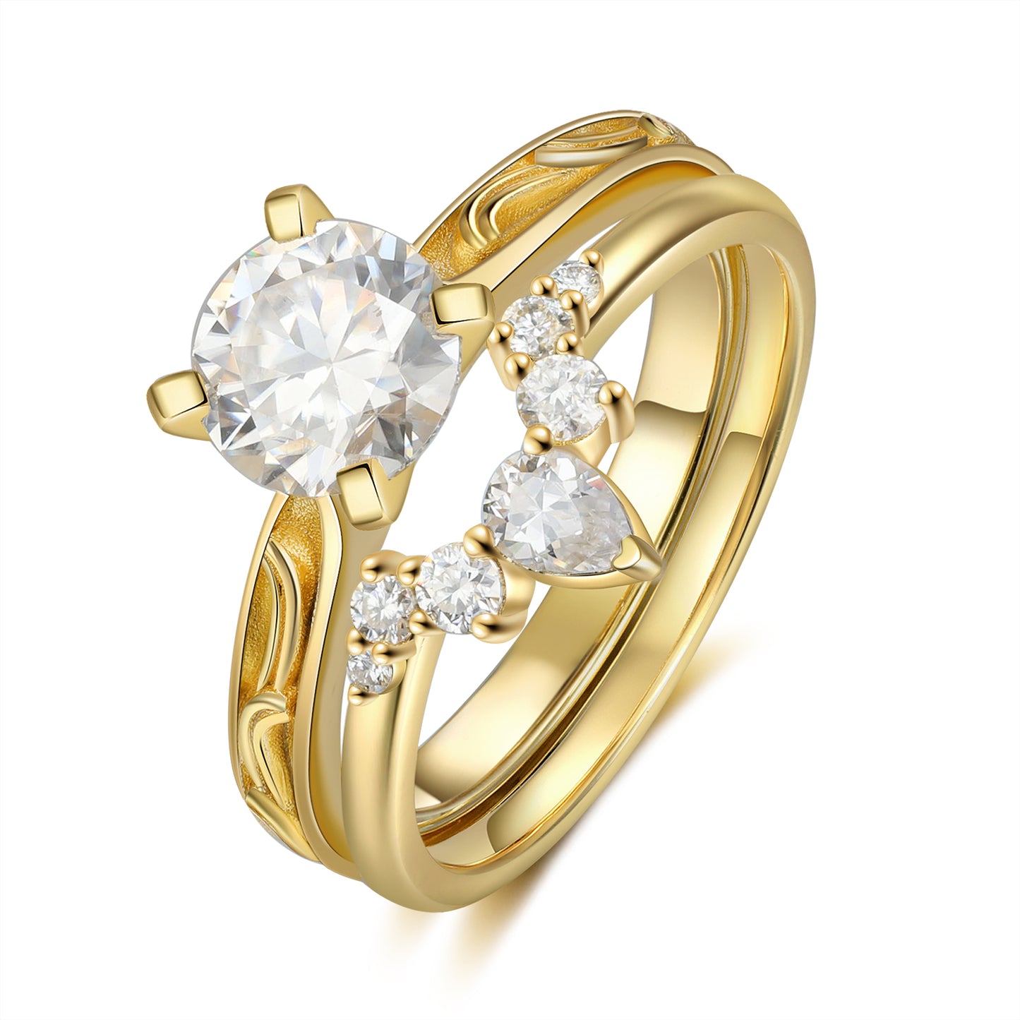 K Gold Natural Moissanite Ring