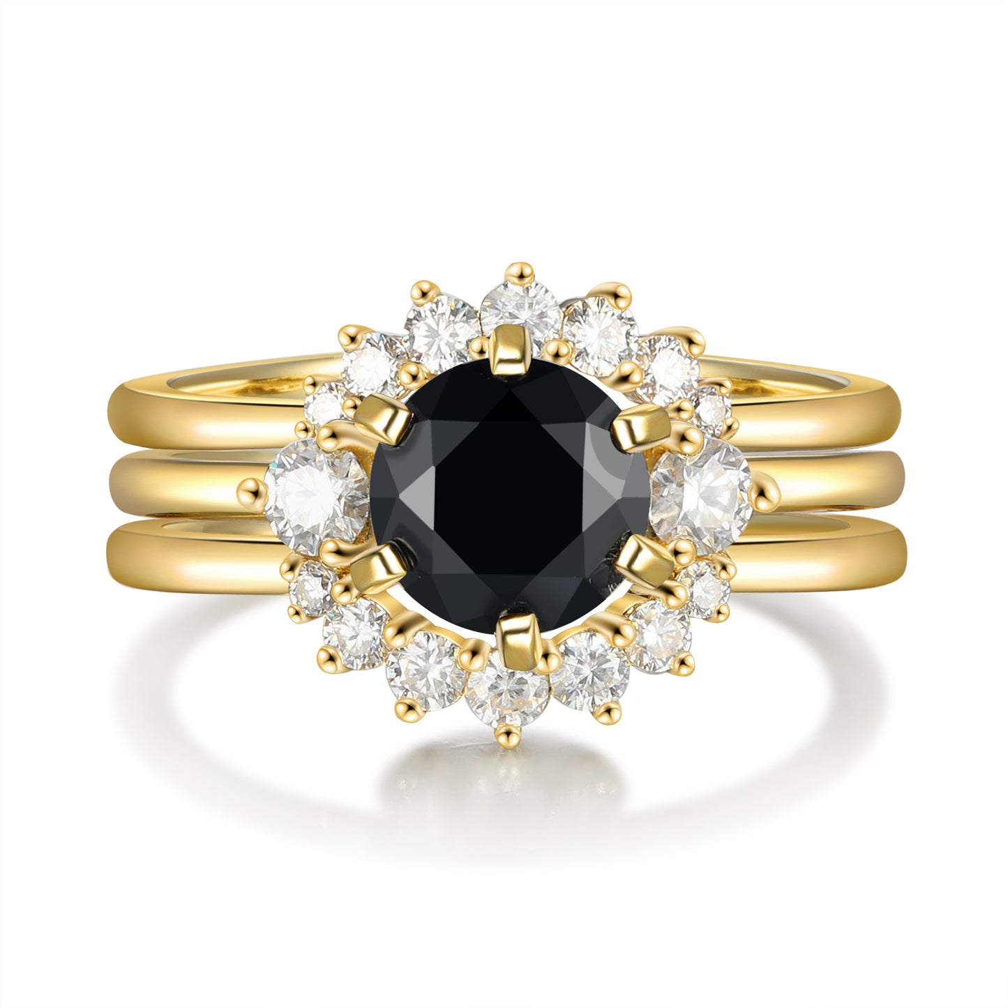 K Gold Natural Black Onyx Ring