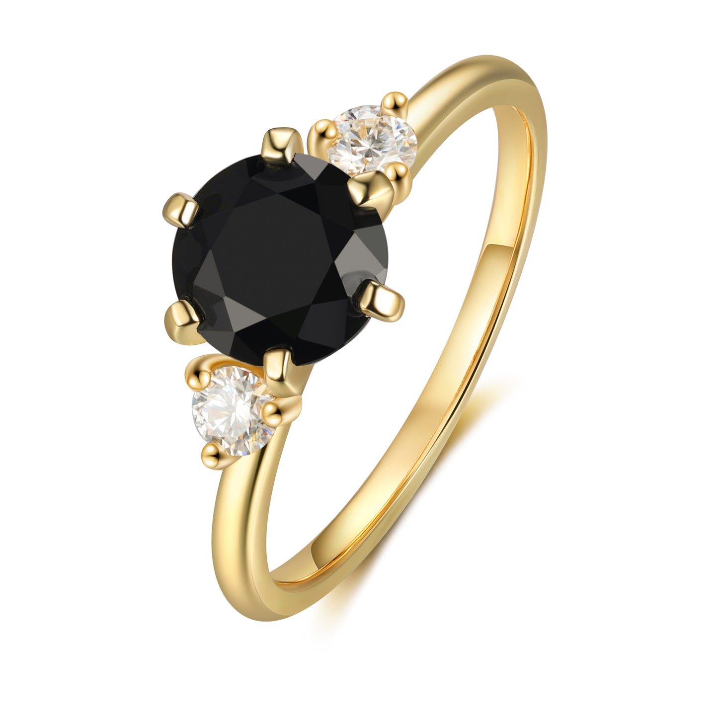 K Gold Natural Black Onyx Ring