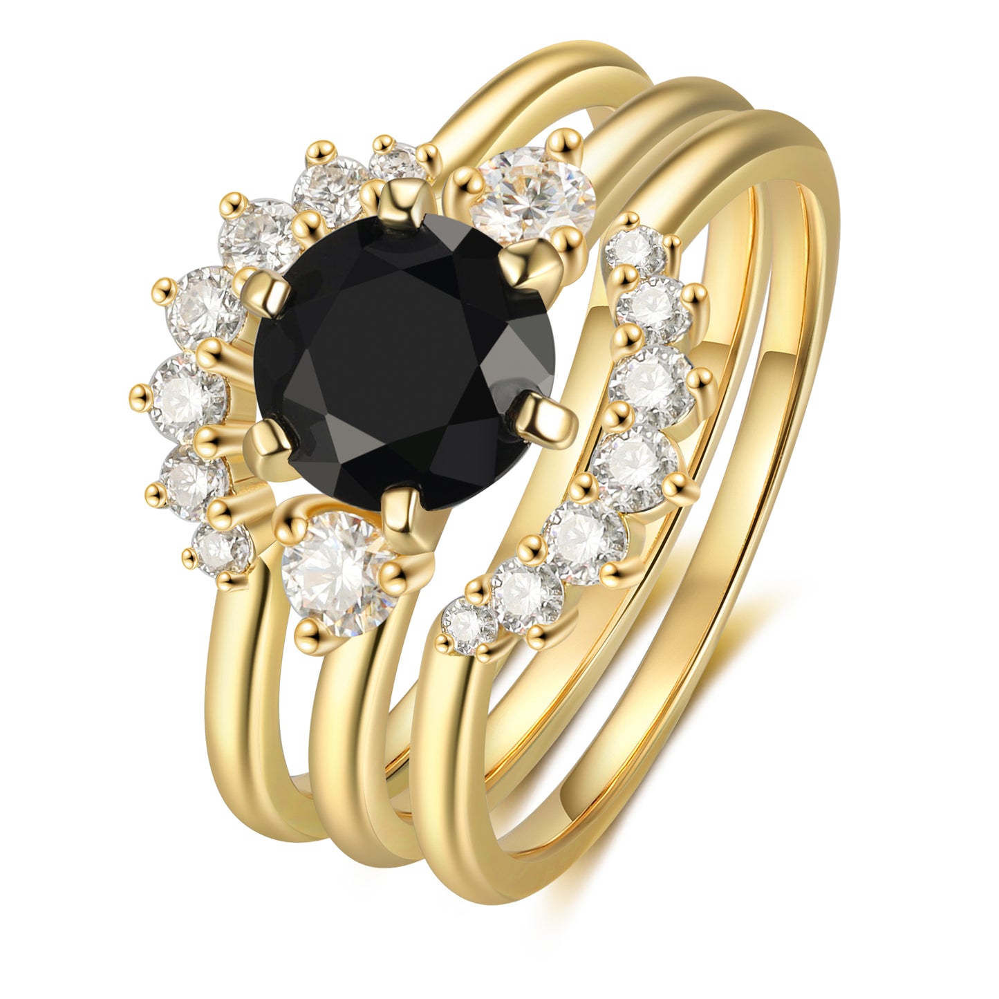 K Gold Natural Black Onyx Ring