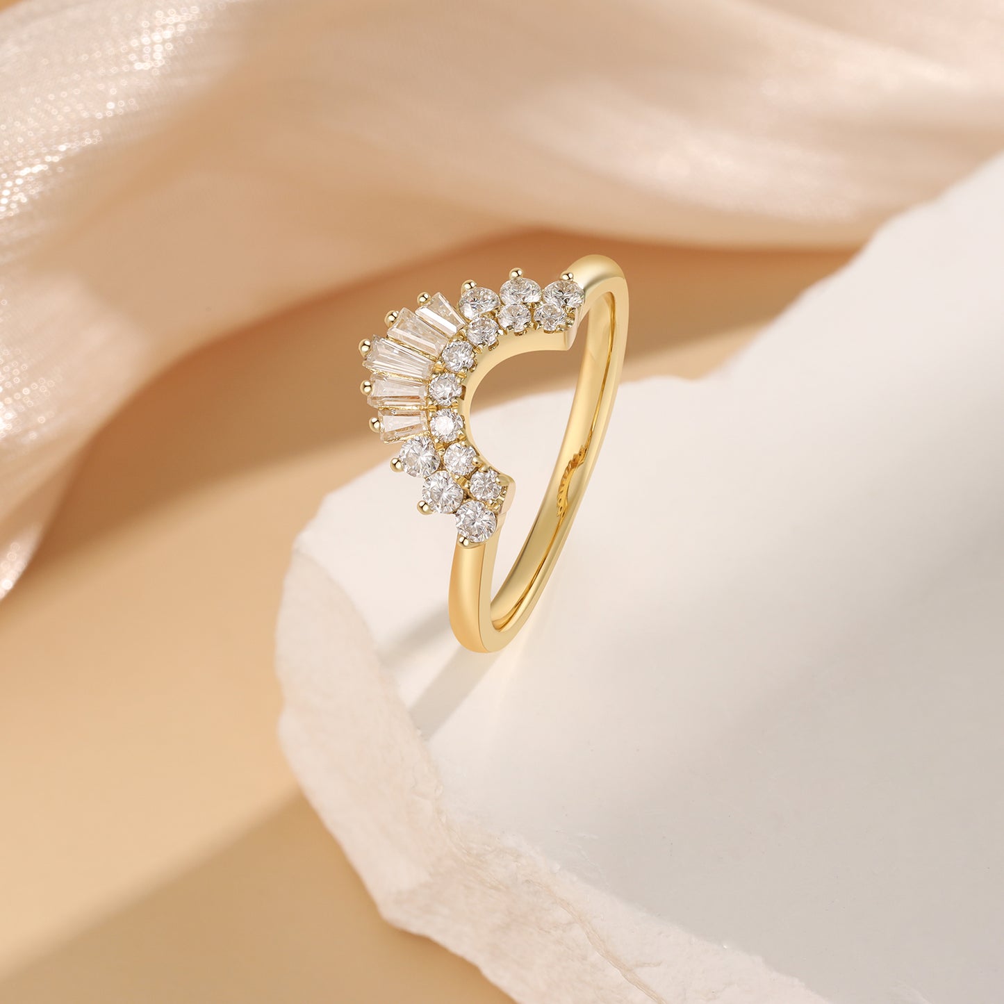 K Gold Natural Moissanite Ring