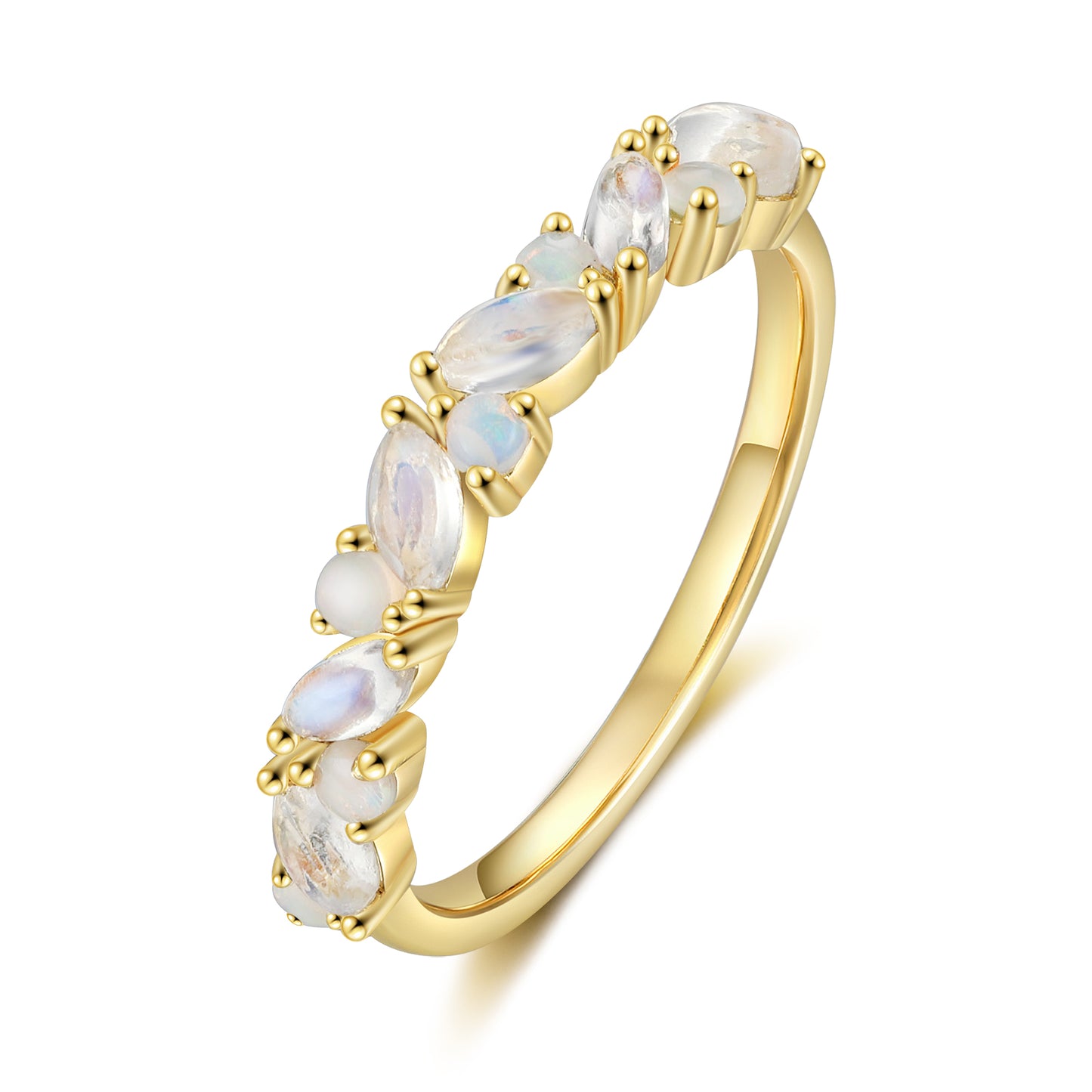 K Gold Natural Opal Stone Ring